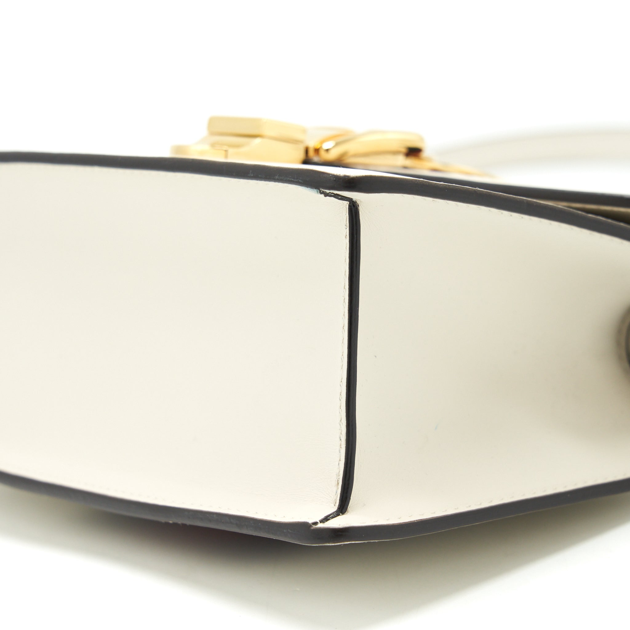 GUCCI MINI TOP HANDLE SYLVIE BAG WHITE GHW