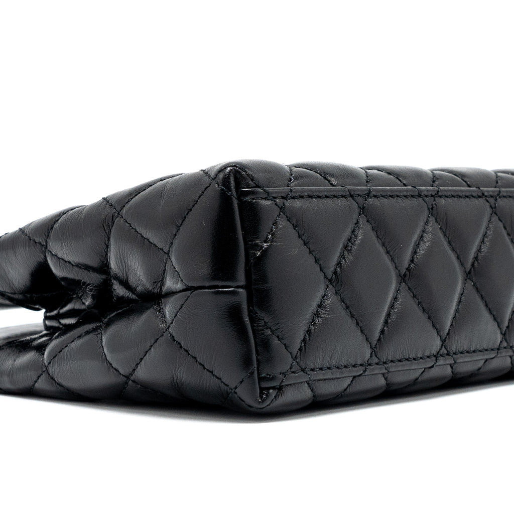 CHANEL 24P MINI SHOPPING TOTE CALFSKIN BLACK GHW (MICROCHIP)