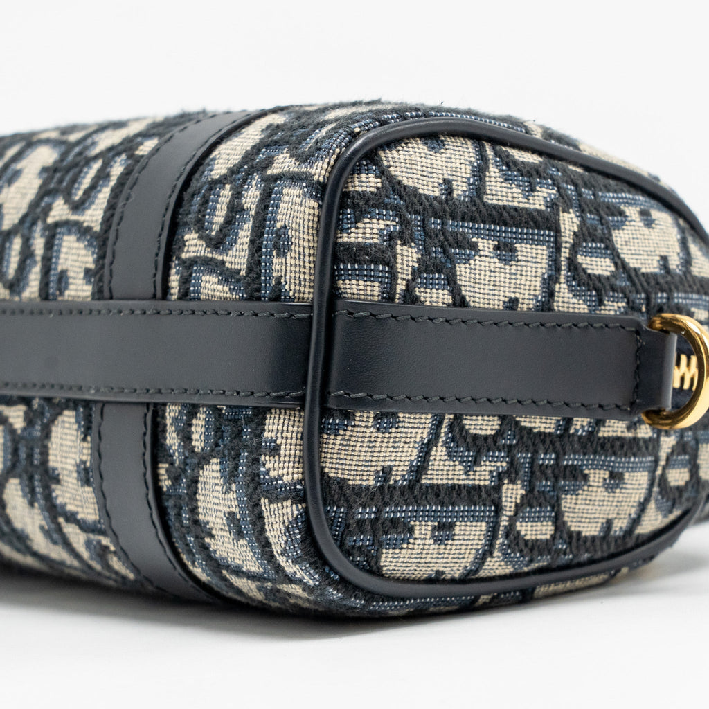DIOR GROOVE 17 BAG NANO BLUE OBLIQUE CANVAS GHW