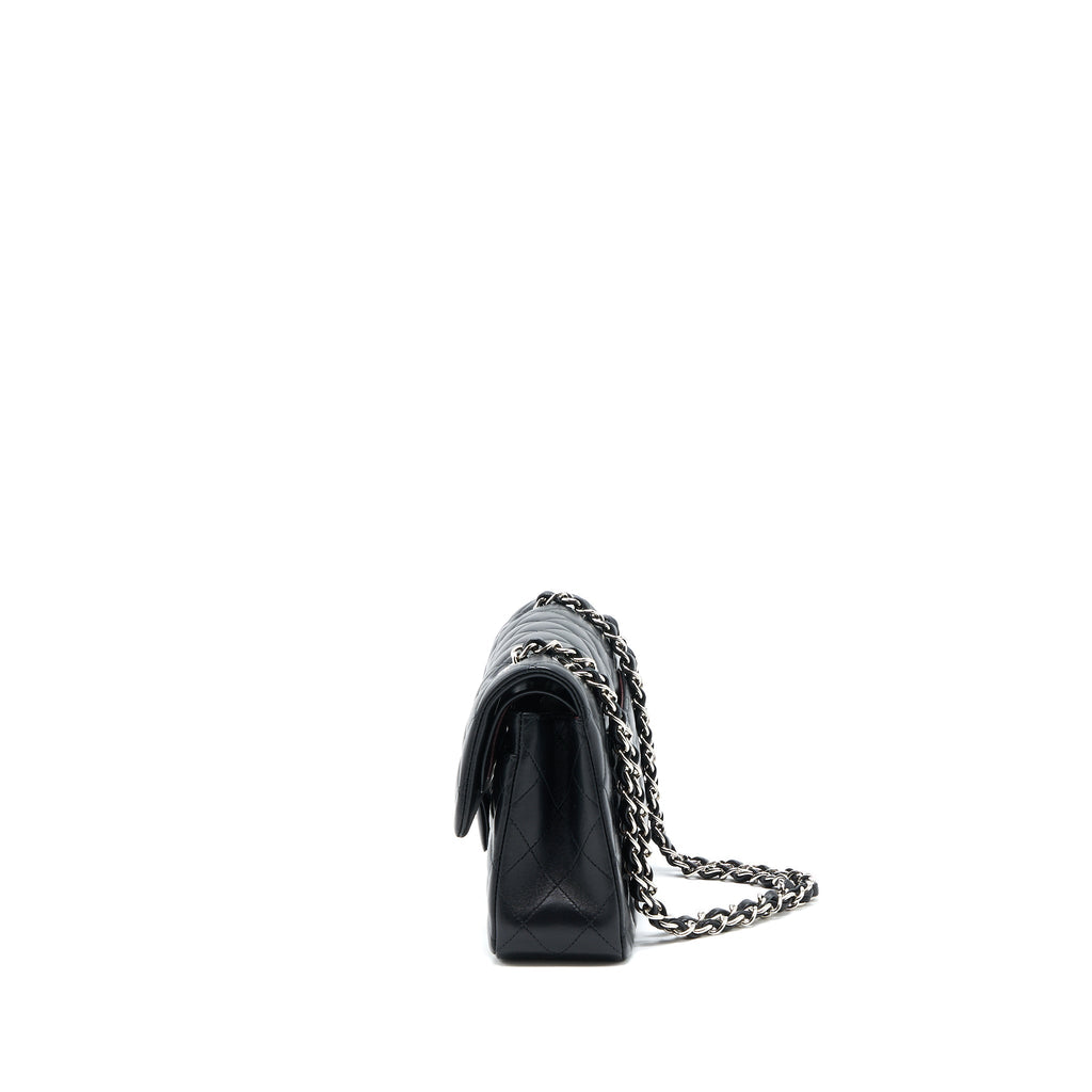CHANEL SMALL CLASSIC DOUBLE FLAP BAG LAMBSKIN BLACK SHW