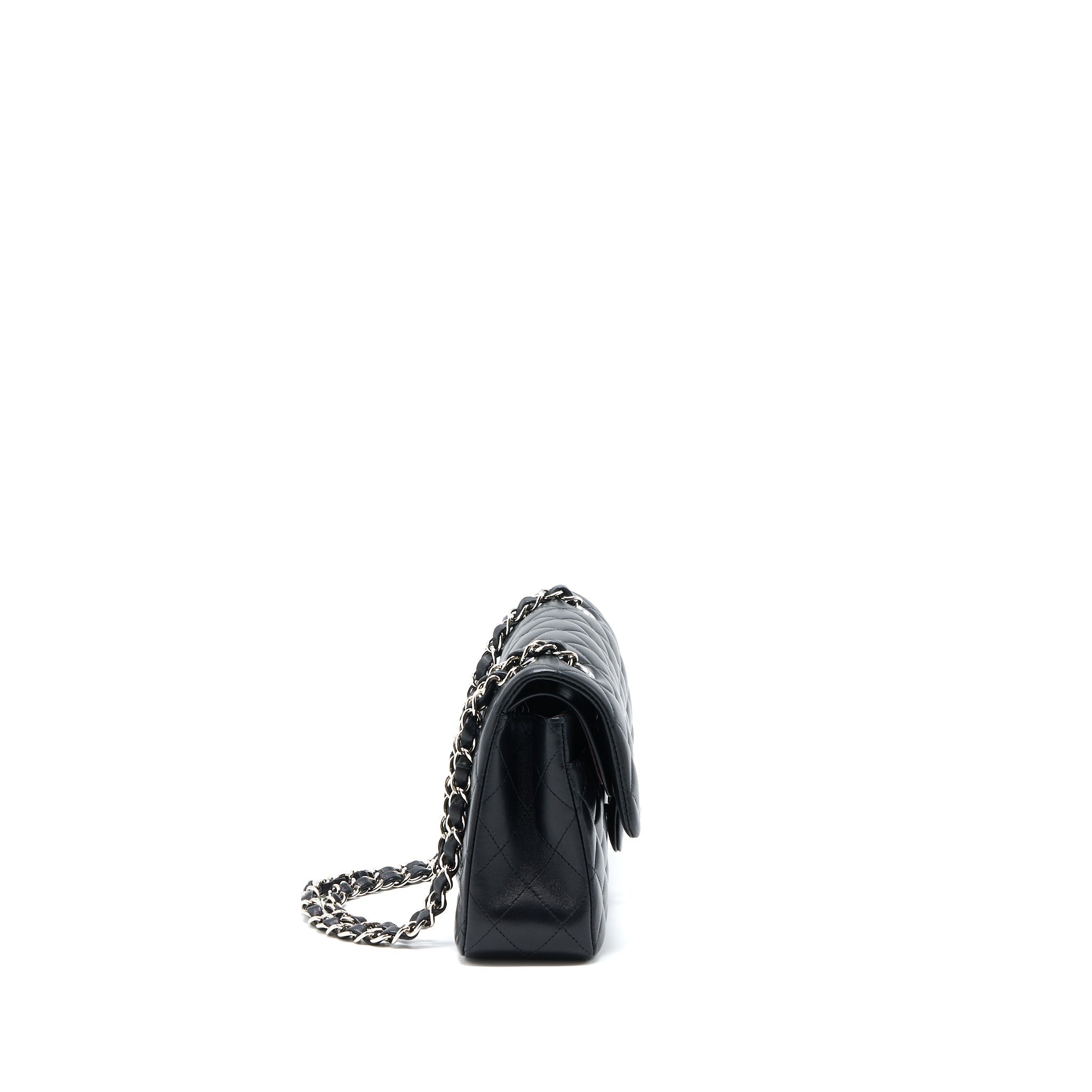 CHANEL SMALL CLASSIC DOUBLE FLAP BAG LAMBSKIN BLACK SHW