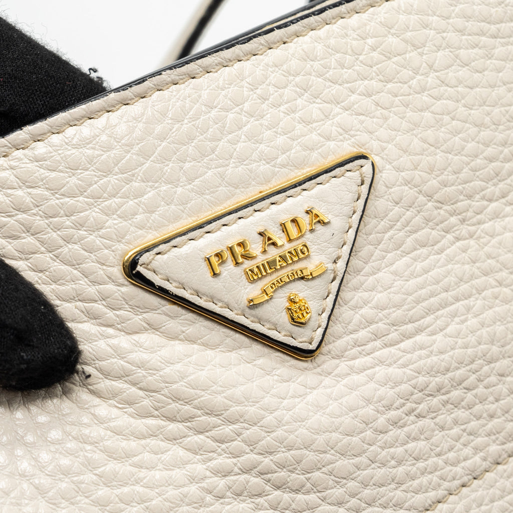PRADA TOTE BAG CALFSKIN WHITE GHW
