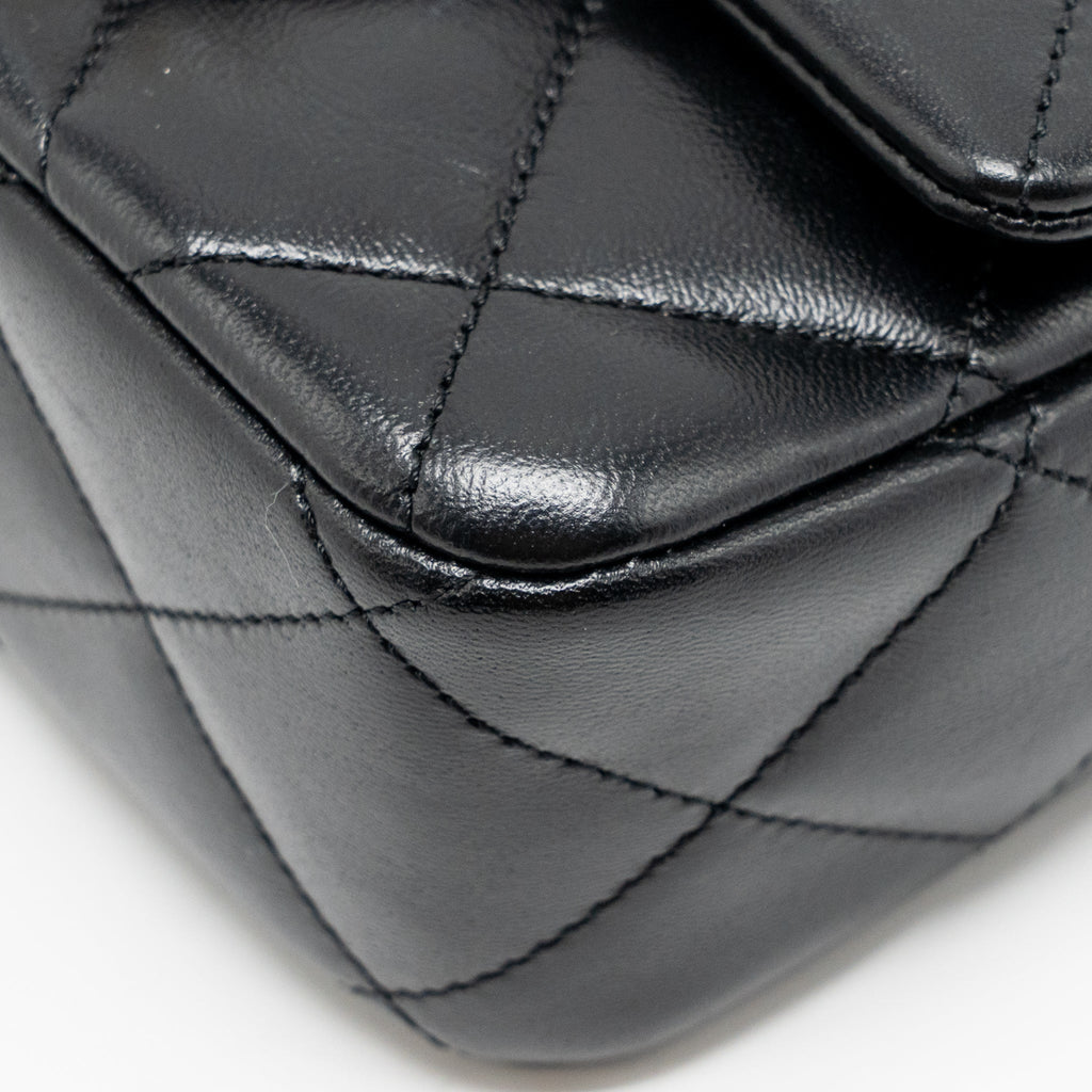 CHANEL COCO LOVE FLAP BAG ADJUSTABLE CHAIN LAMBSKIN BLACK GHW (MICROCHIP)