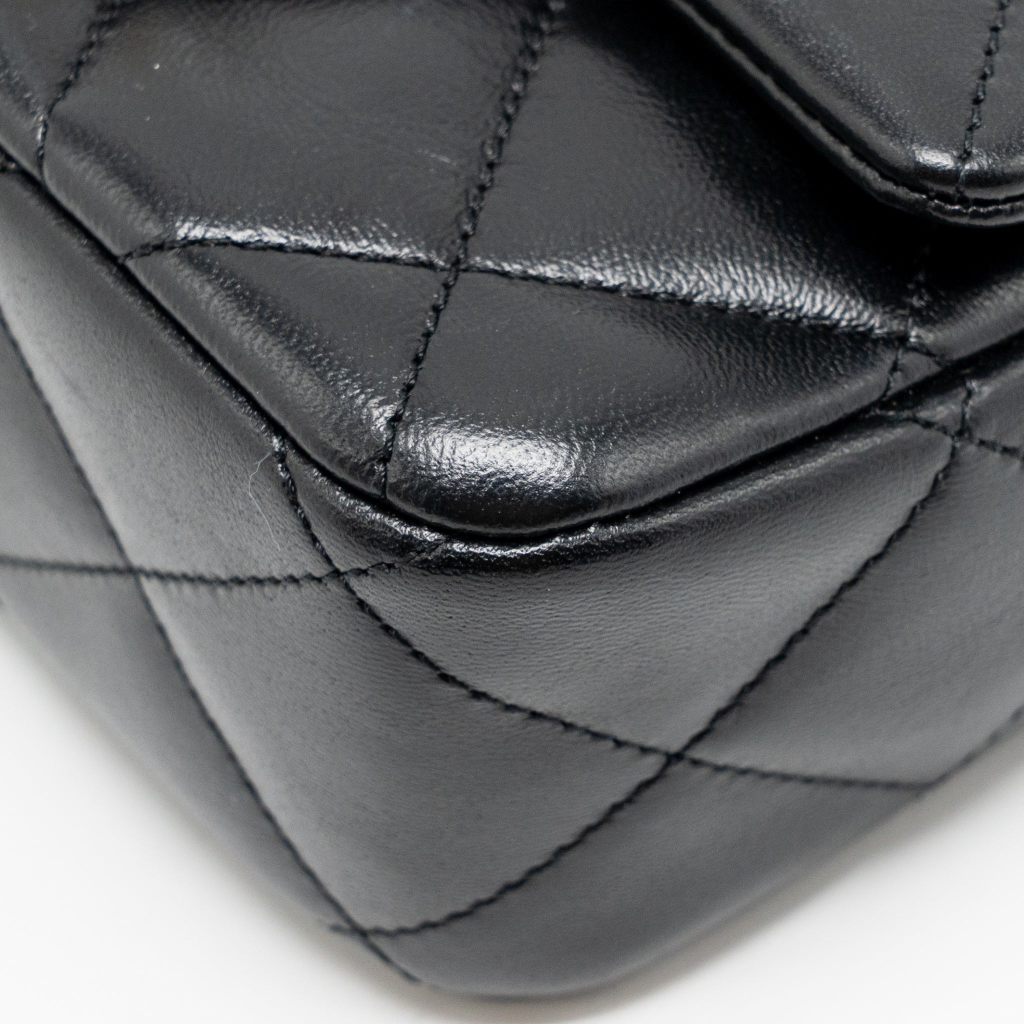 CHANEL COCO LOVE FLAP BAG ADJUSTABLE CHAIN LAMBSKIN BLACK GHW (MICROCHIP)