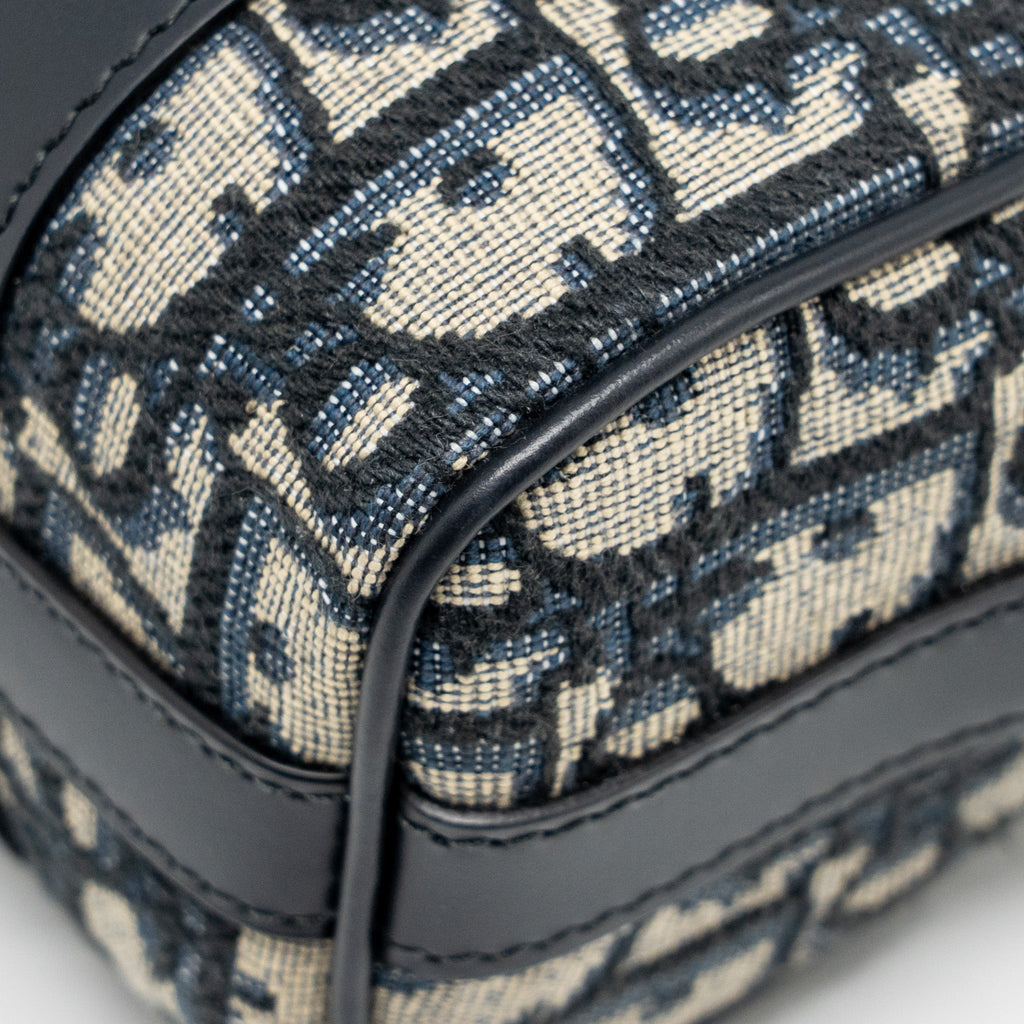 DIOR GROOVE 17 BAG NANO BLUE OBLIQUE CANVAS GHW