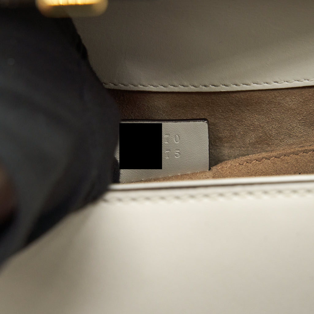 GUCCI MINI TOP HANDLE SYLVIE BAG WHITE GHW