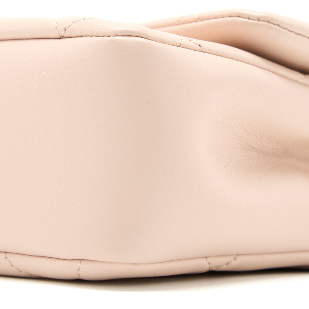 CHANEL 22C RECTANGULAR FLAP BAG WITH GIANT TOP HANDLE LAMBSKIN PINK LGHW(MICROCHIP)