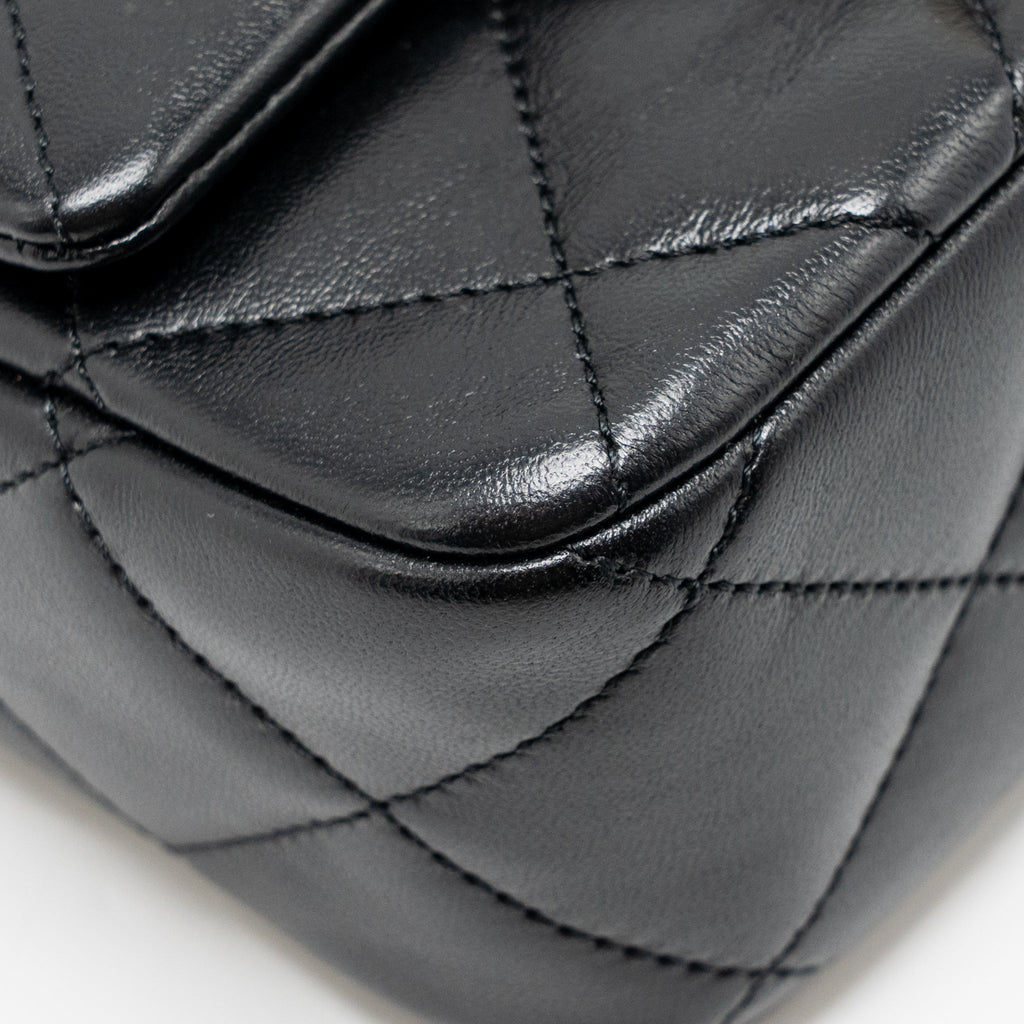 CHANEL COCO LOVE FLAP BAG ADJUSTABLE CHAIN LAMBSKIN BLACK GHW (MICROCHIP)