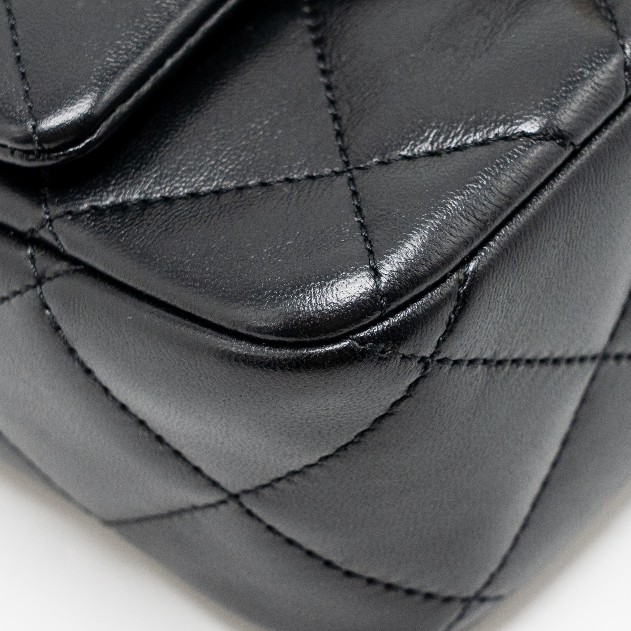 CHANEL COCO LOVE FLAP BAG ADJUSTABLE CHAIN LAMBSKIN BLACK GHW (MICROCHIP)