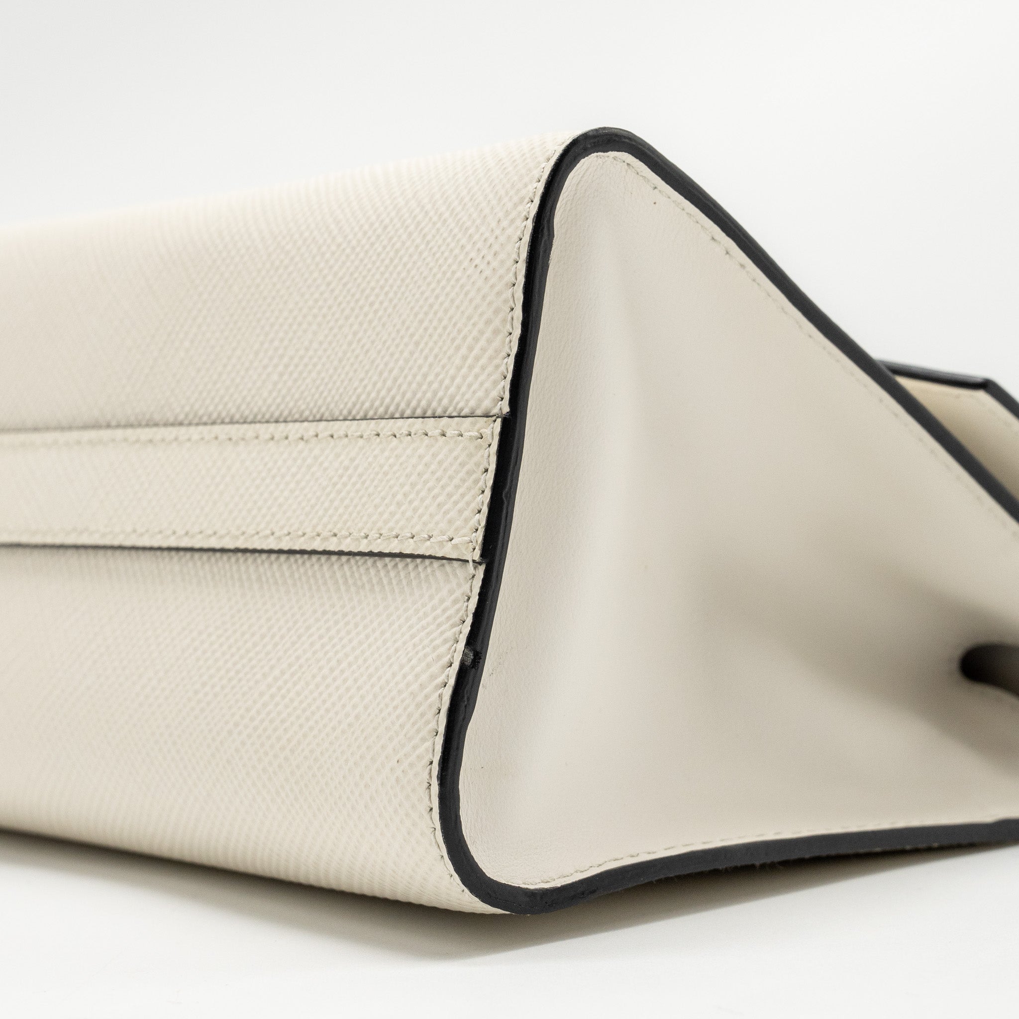 PRADA SAFFIANO ROBOT MONOCHROM CROSSBODY BAG WHITE SHW