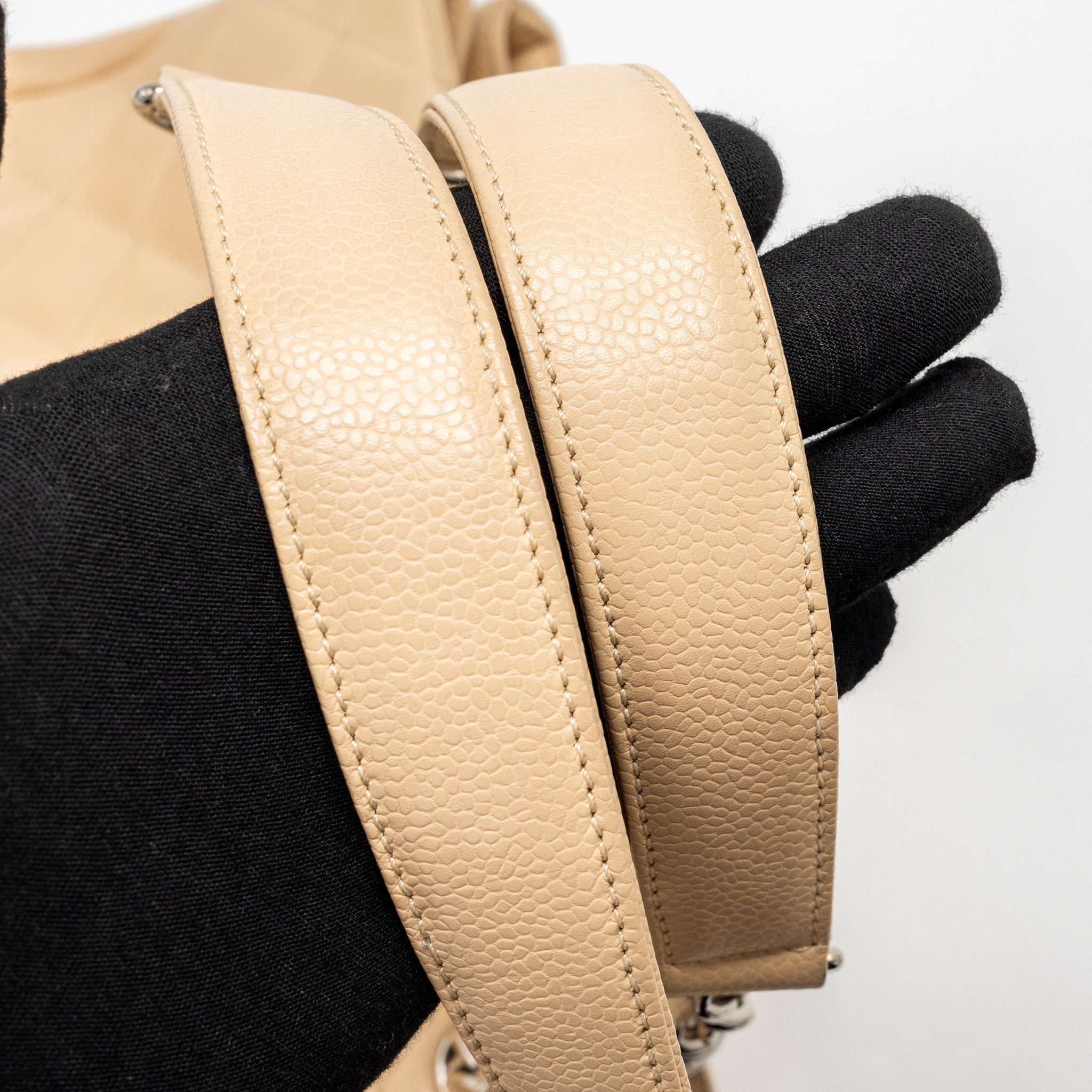 CHANEL GRAND SHOPPING TOTE BAG CAVIAR BEIGE SHW