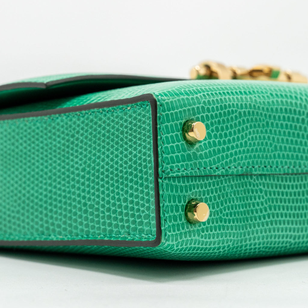 HERMES MINI VERROU LIZARD NILOTICUS LISSE 6W MENTHI GHW