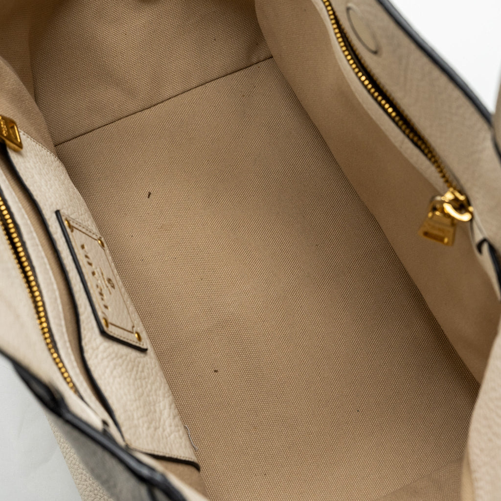 PRADA TOTE BAG CALFSKIN WHITE GHW