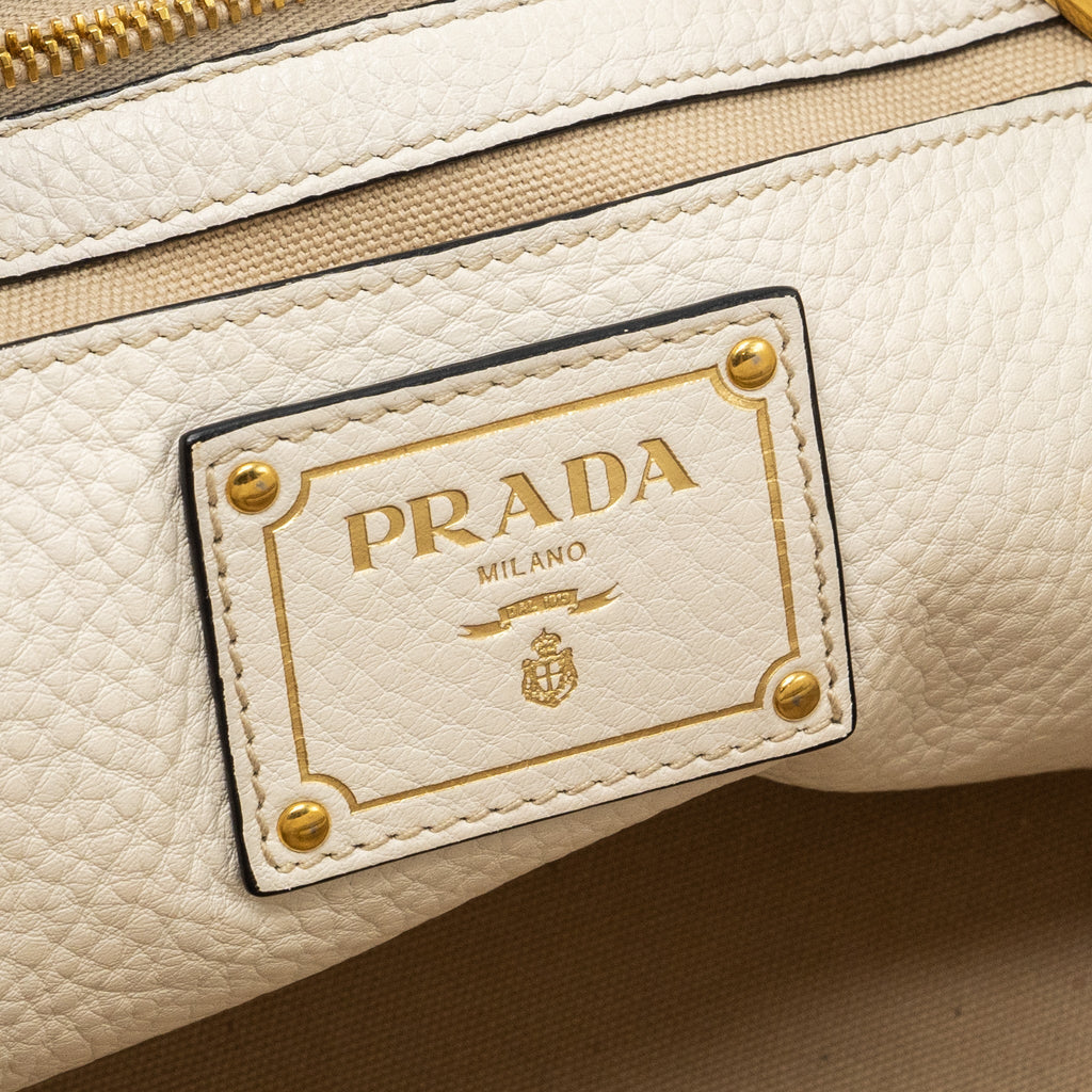 PRADA TOTE BAG CALFSKIN WHITE GHW