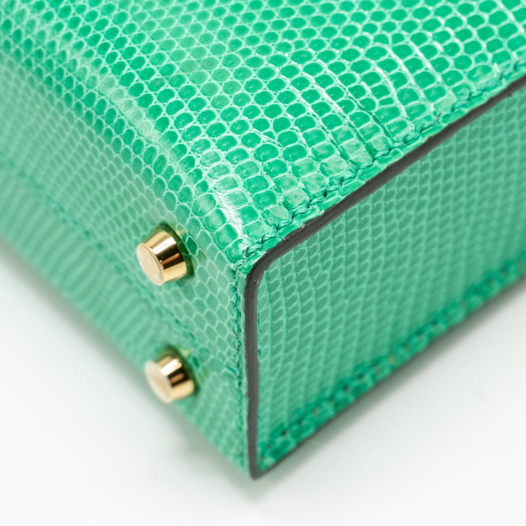 HERMES MINI VERROU LIZARD NILOTICUS LISSE 6W MENTHI GHW
