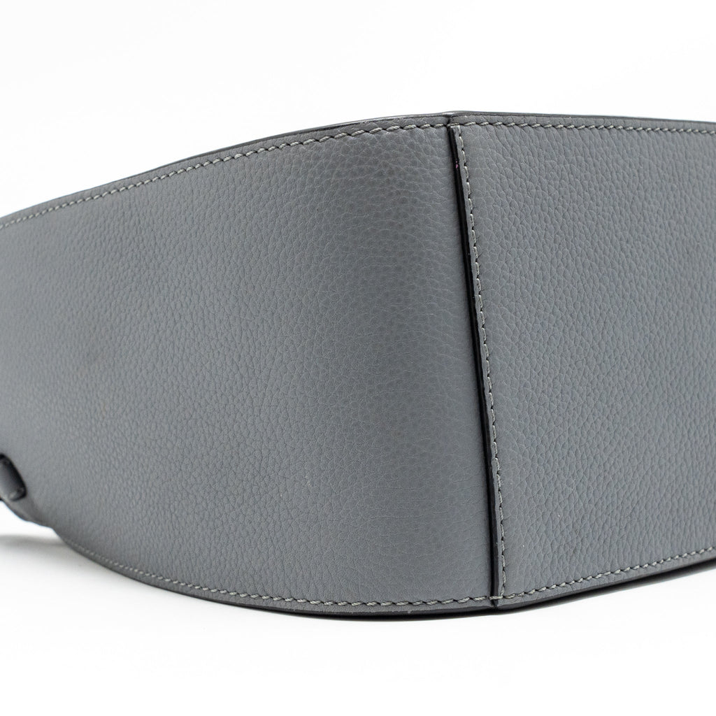 LOEWE MINI HAMMOCK DRAWSTRING BAG GRAINED CALFSKIN GREY GHW