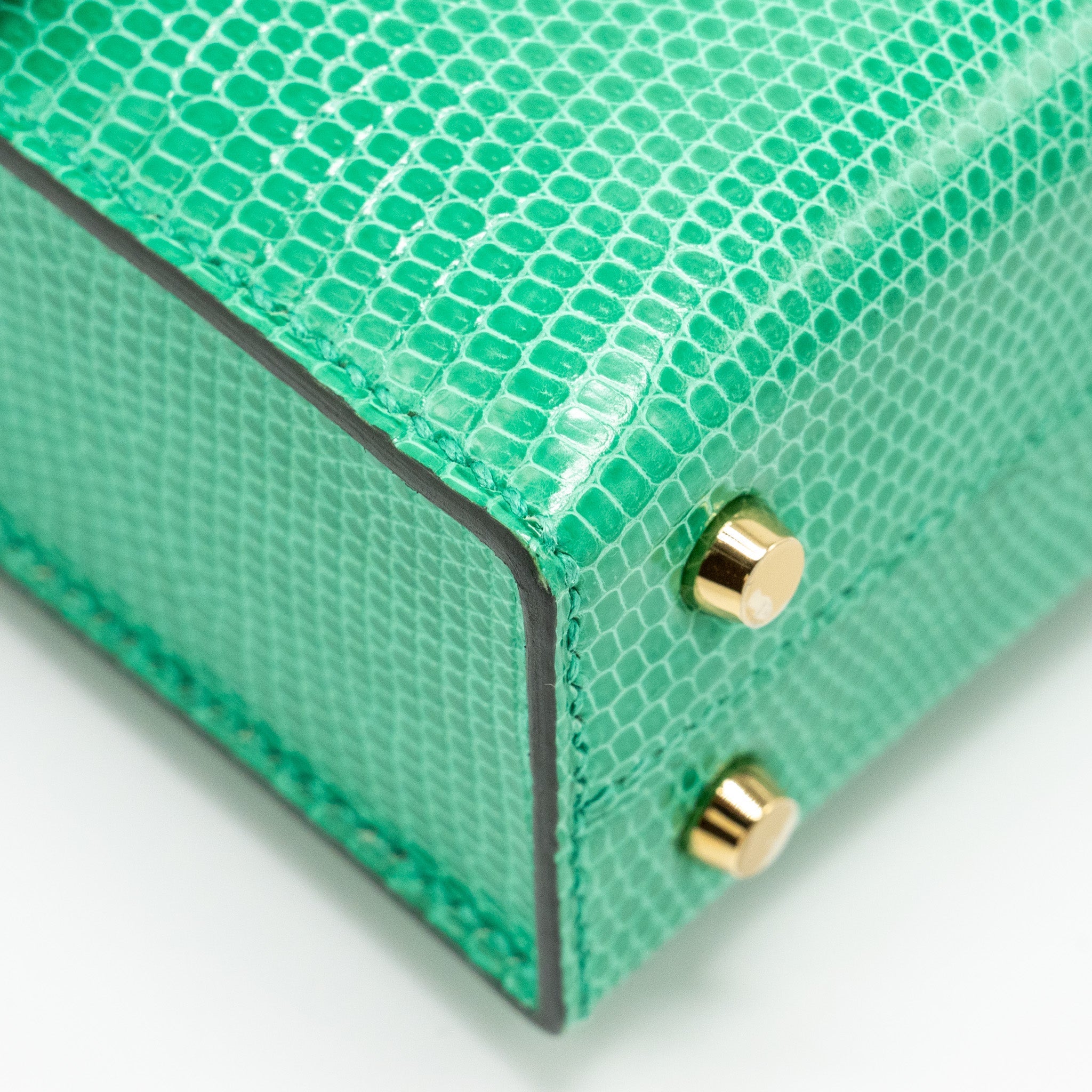 HERMES MINI VERROU LIZARD NILOTICUS LISSE 6W MENTHI GHW