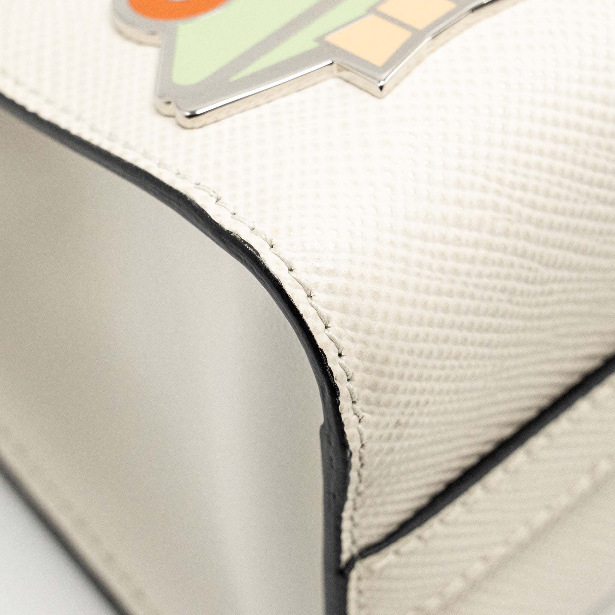 PRADA SAFFIANO ROBOT MONOCHROM CROSSBODY BAG WHITE SHW