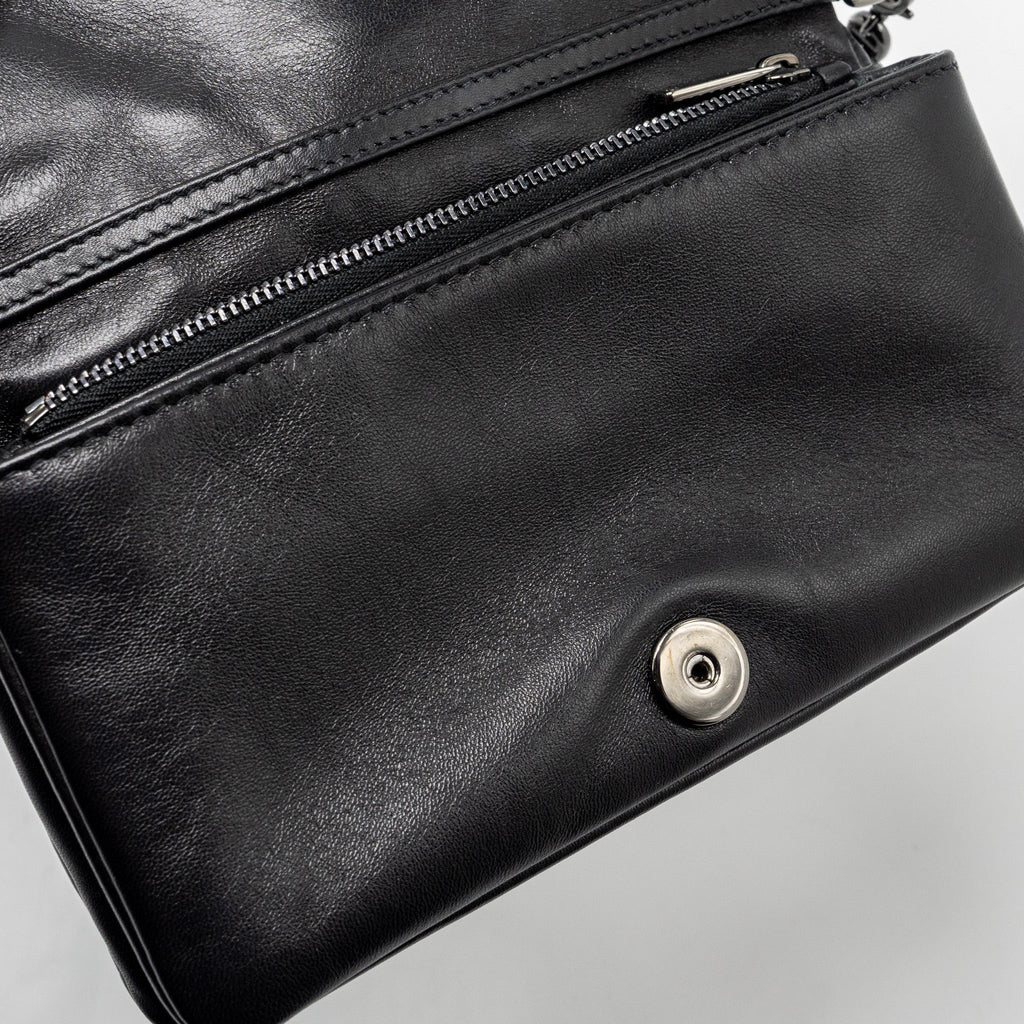 DIOR MINI CARO FLAP BAG CALFSKIN BLACK WITH BLACK HARDWARE