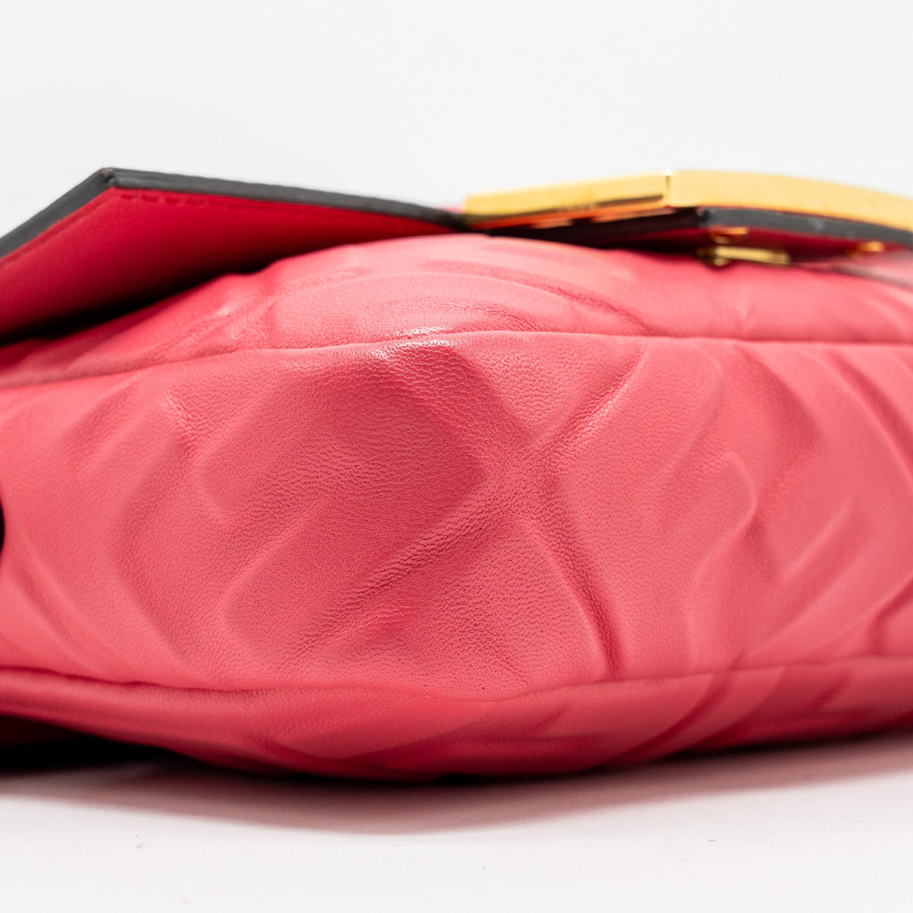 FENDI MINI BAGUETTE BAG NAPPA LAMBSKIN PINK GHW