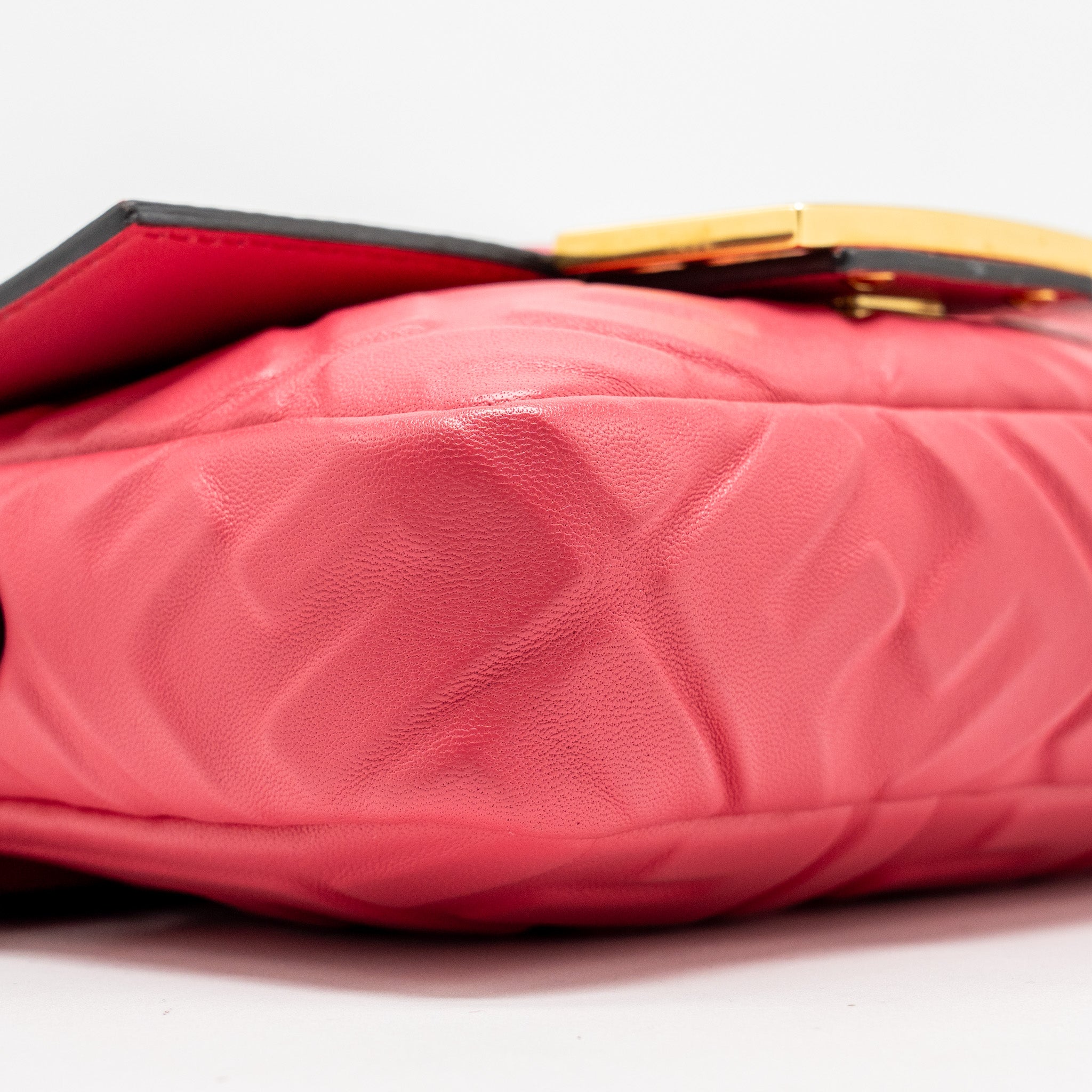 FENDI MINI BAGUETTE BAG NAPPA LAMBSKIN PINK GHW