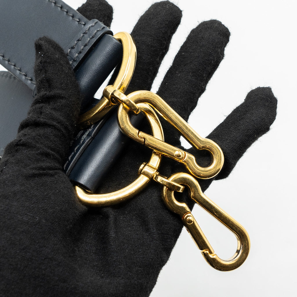DIOR MINI 30 MONTAIGNE BOX BAG CANVAS / CALFSKIN BLUE OBLIQUE JACQUARD GHW