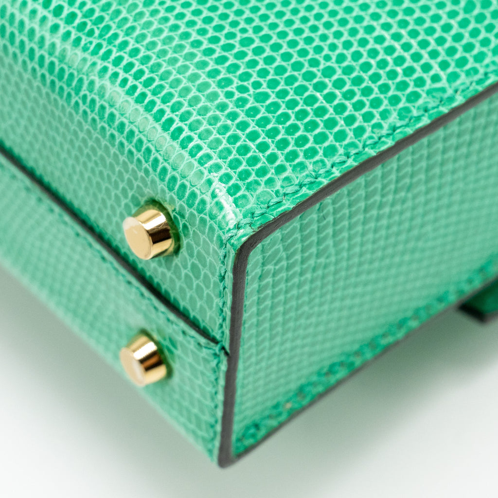 HERMES MINI VERROU LIZARD NILOTICUS LISSE 6W MENTHI GHW