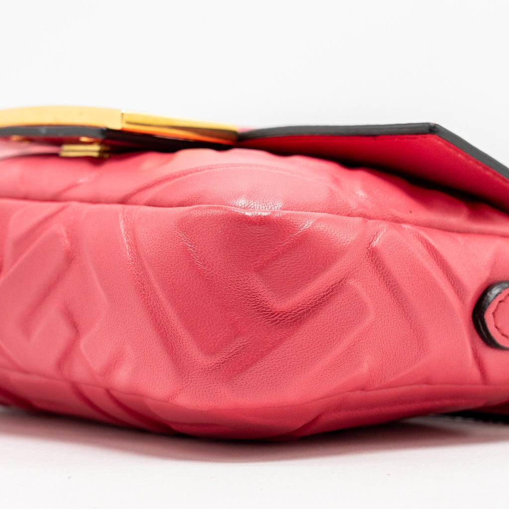 FENDI MINI BAGUETTE BAG NAPPA LAMBSKIN PINK GHW