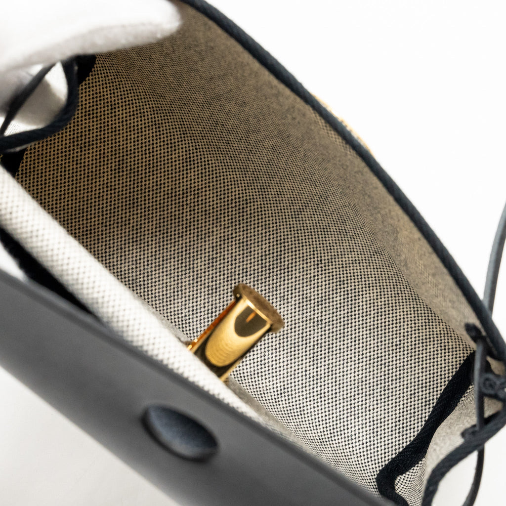 HERMES HERBAG MINI CANVAS/COWHIDE BLACK ECRU GHW