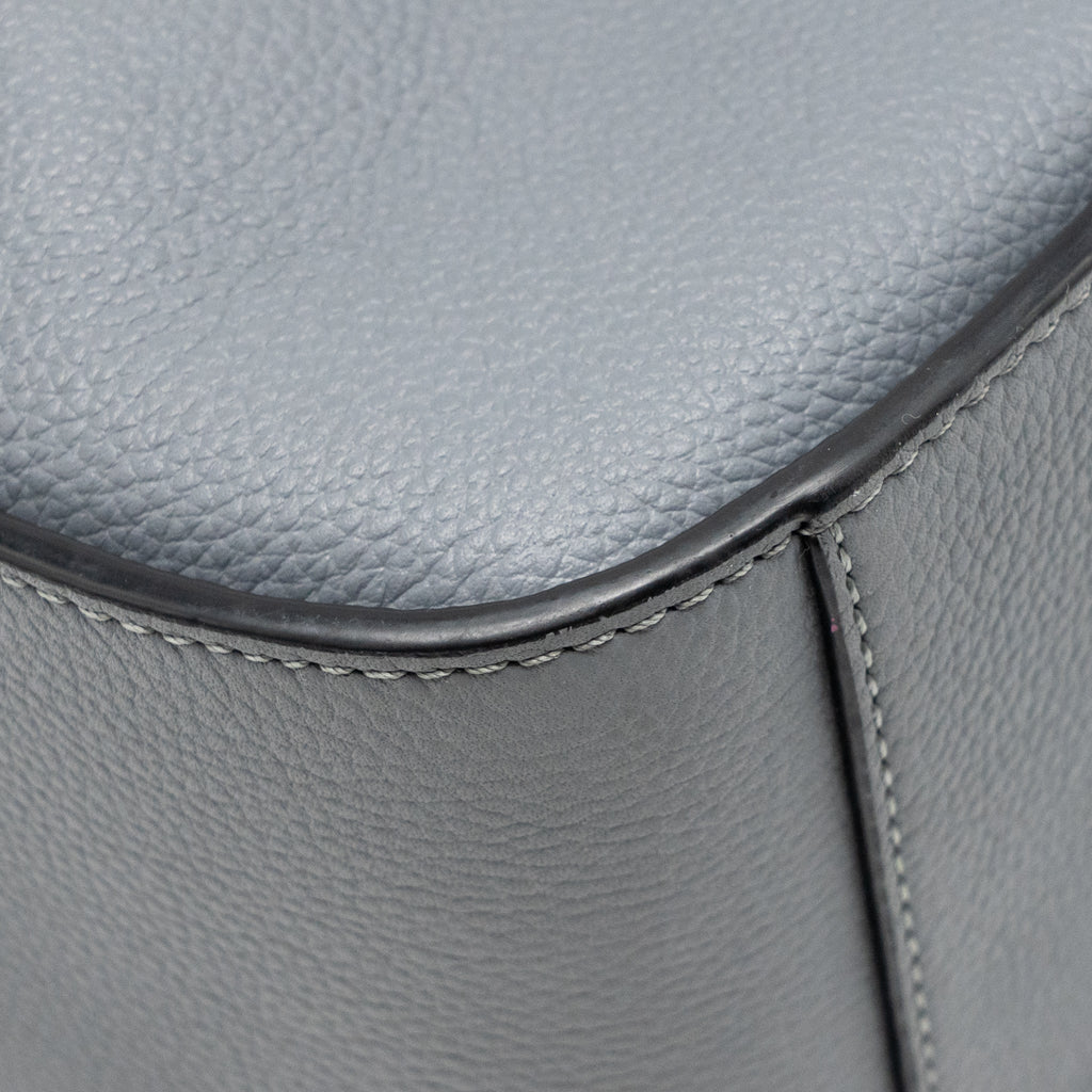 LOEWE MINI HAMMOCK DRAWSTRING BAG GRAINED CALFSKIN GREY GHW