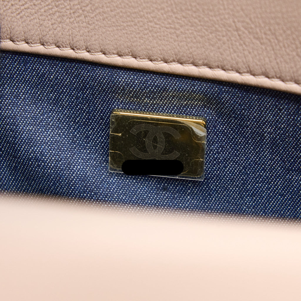 CHANEL 22C RECTANGULAR FLAP BAG WITH GIANT TOP HANDLE LAMBSKIN PINK LGHW(MICROCHIP)