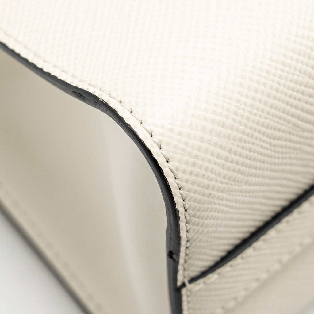 PRADA SAFFIANO ROBOT MONOCHROM CROSSBODY BAG WHITE SHW