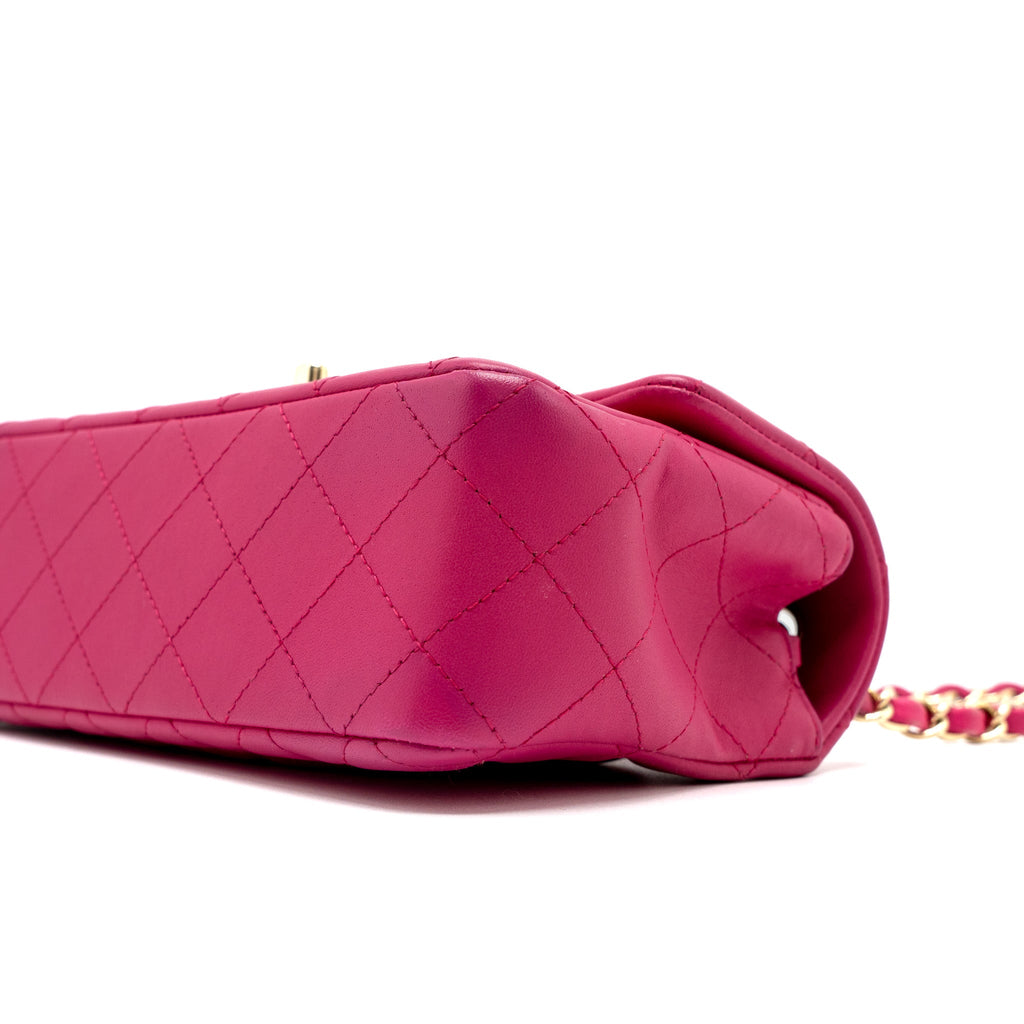CHANEL MINI RECTANGULAR FLAP BAG LAMBSKIN PINK LGHW