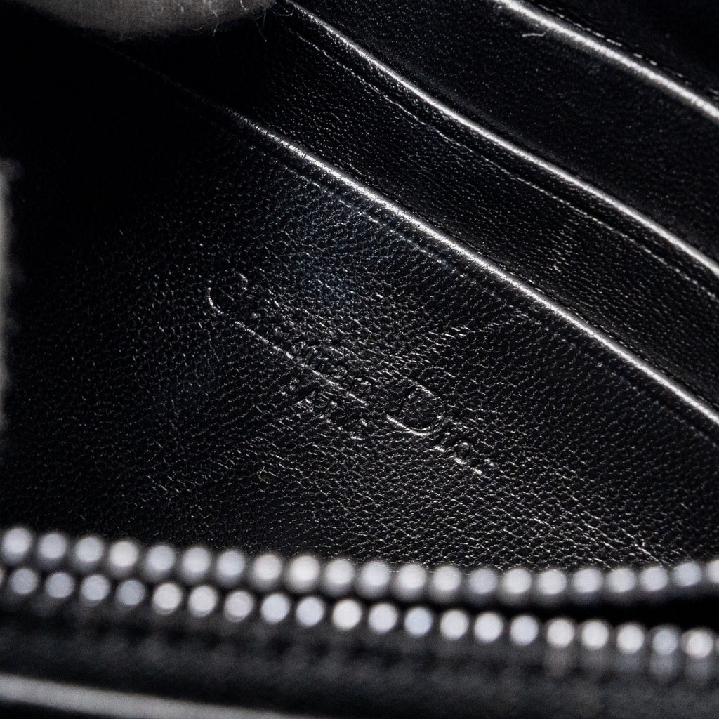 DIOR MINI CARO FLAP BAG CALFSKIN BLACK WITH BLACK HARDWARE