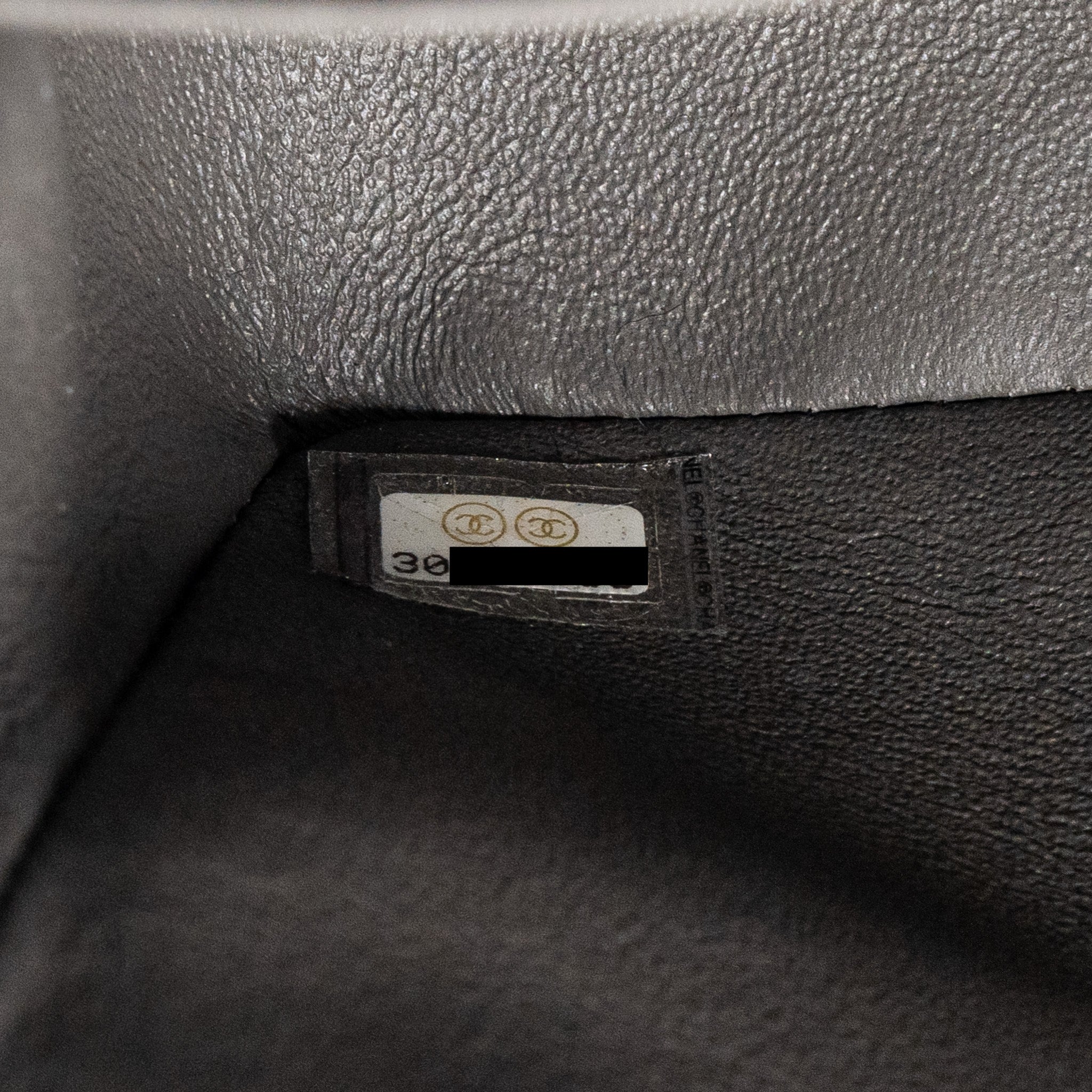 CHANEL SMALL CLASSIC DOUBLE FLAP BAG CHEVRON CAVIAR DARK GREY LGHW