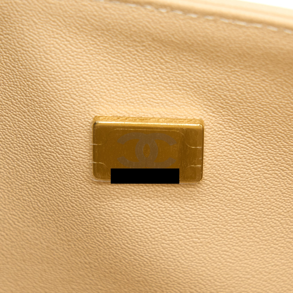 CHANEL MEDIUM CLASSIC FLAP BAG LAMBSKIN BEIGE LGHW (MICROCHIP)