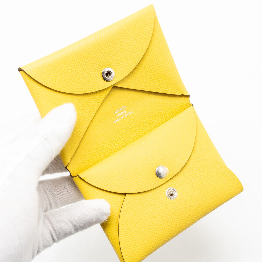 HERMES CALVI CARDHOLDER EPSOM JAUNE DE NAPLES SHW