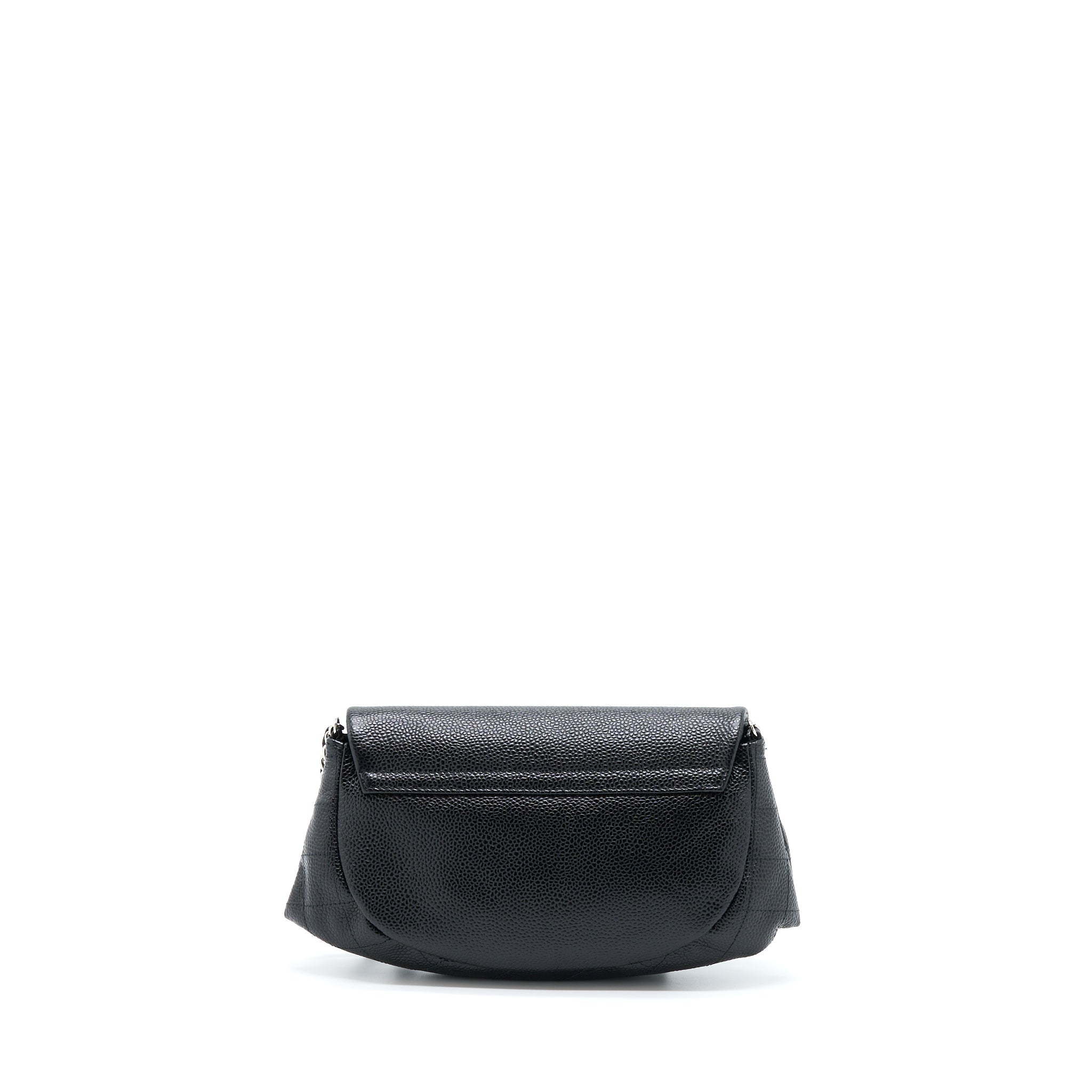 CHANEL HALF MOON WALLET ON CHAIN CAVIAR BLACK SHW