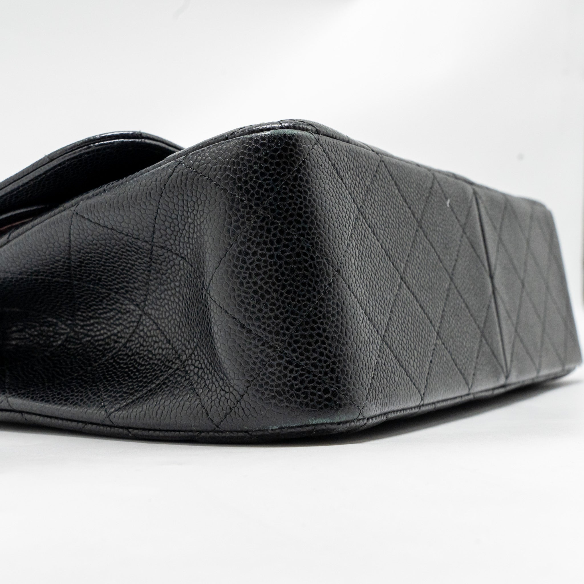 CHANEL JUMBO CLASSIC DOUBLE FLAP BAG CAVIAR BLACK SHW