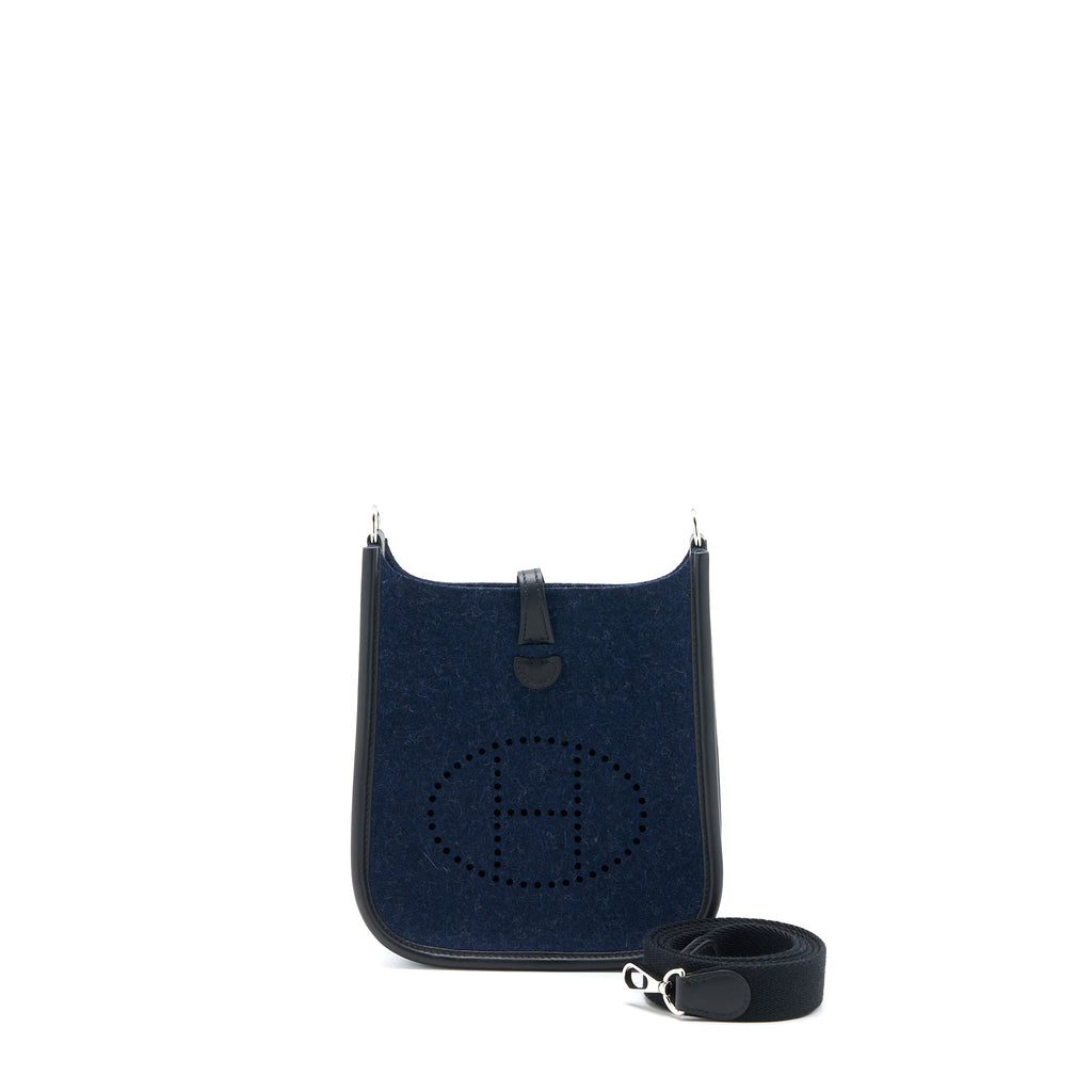 HERMES MINI EVELYNE FEUTRE/SWIFT BLUE NUIT/BLACK SHW