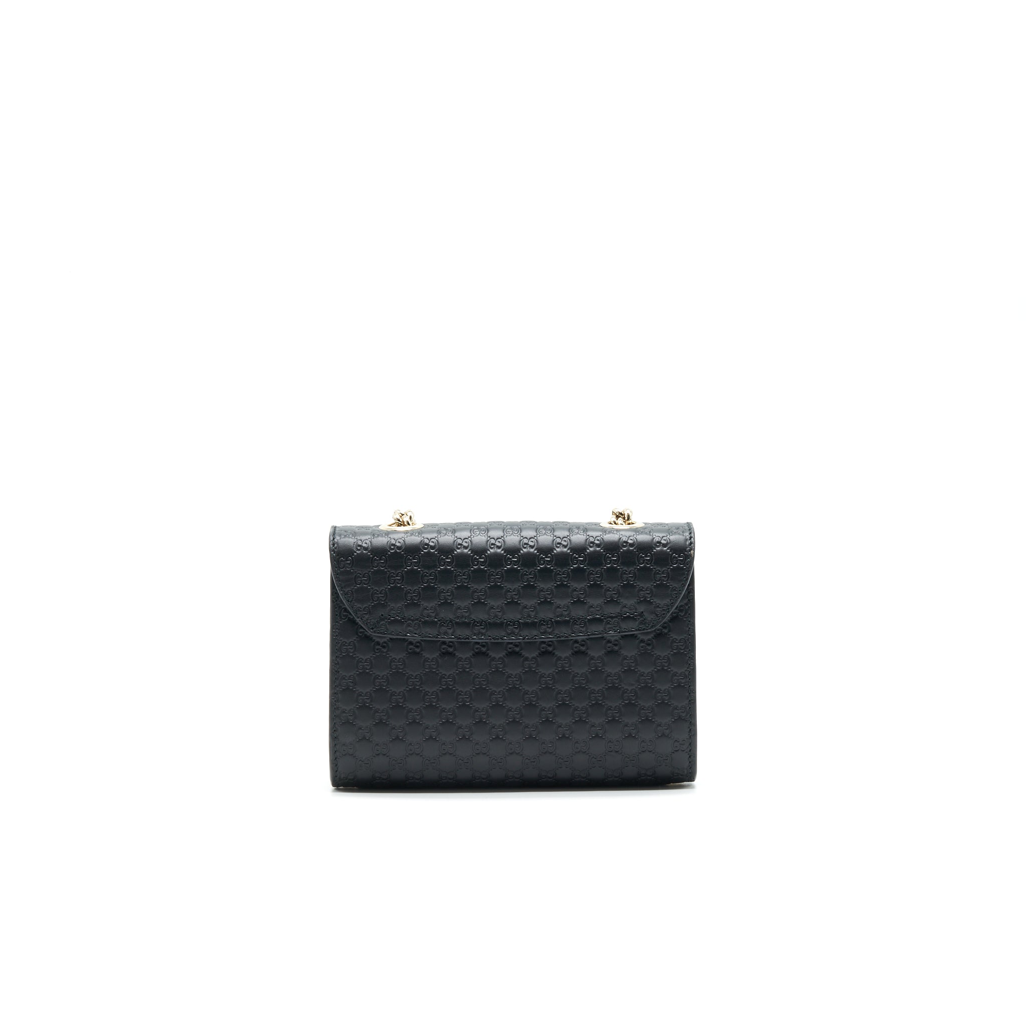GUCCI EMILY GUCCISSIMA MINI LEATHER SHOULDER BAG BLACK