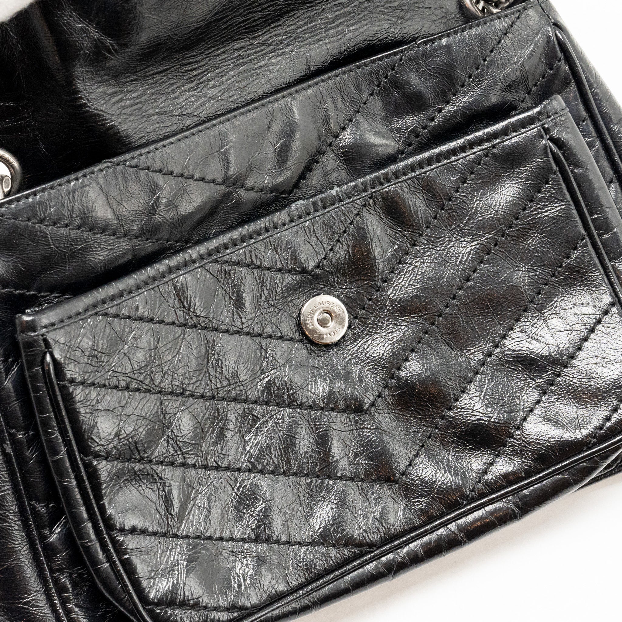 SAINT LAURENT/YSL MEDIUM NIKI CHAIN BAG VINTAGE CALFSKIN BLACK SHW