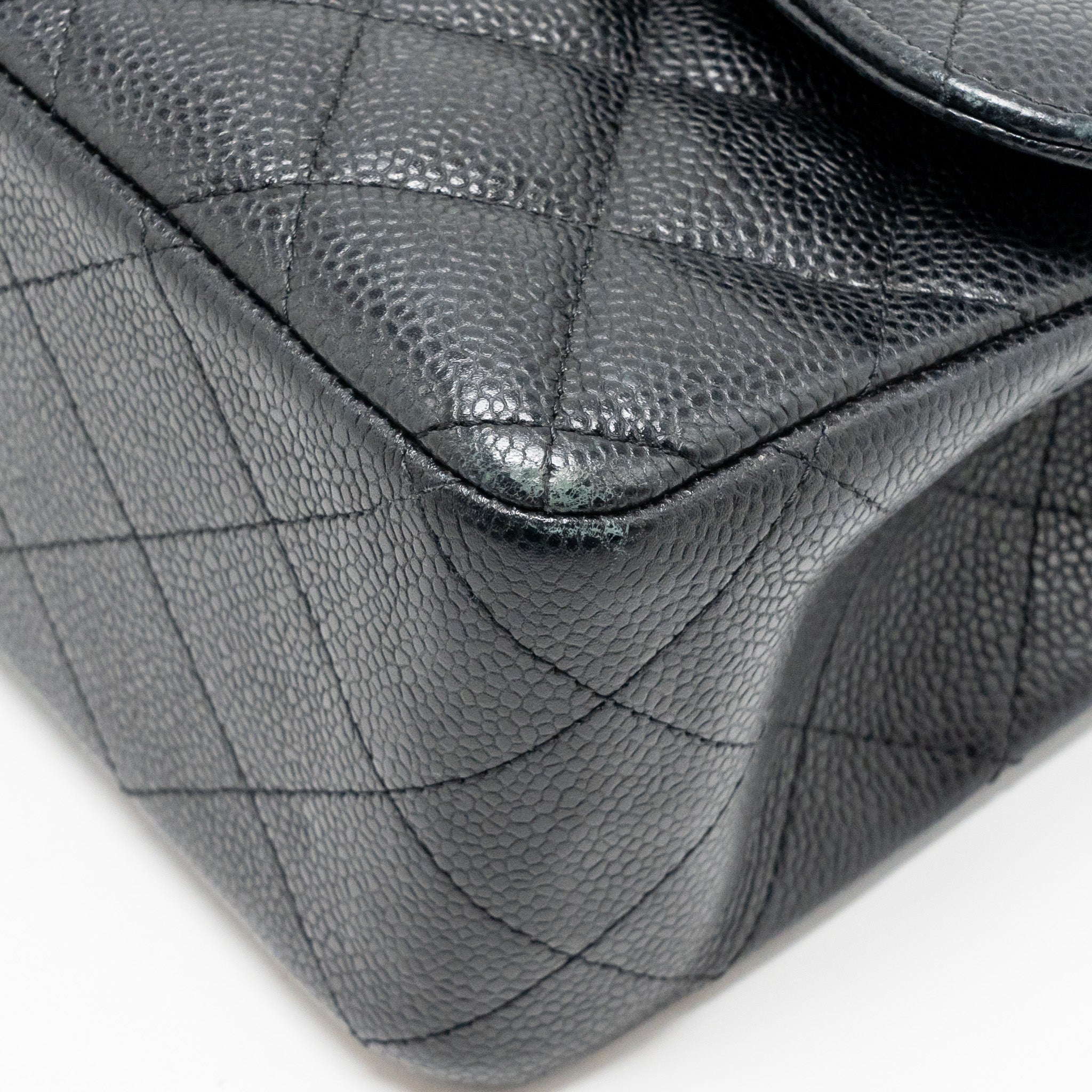 CHANEL JUMBO CLASSIC DOUBLE FLAP BAG CAVIAR BLACK SHW