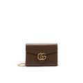 GUCCI GG MARMONT CHAIN WALLETS BROWN