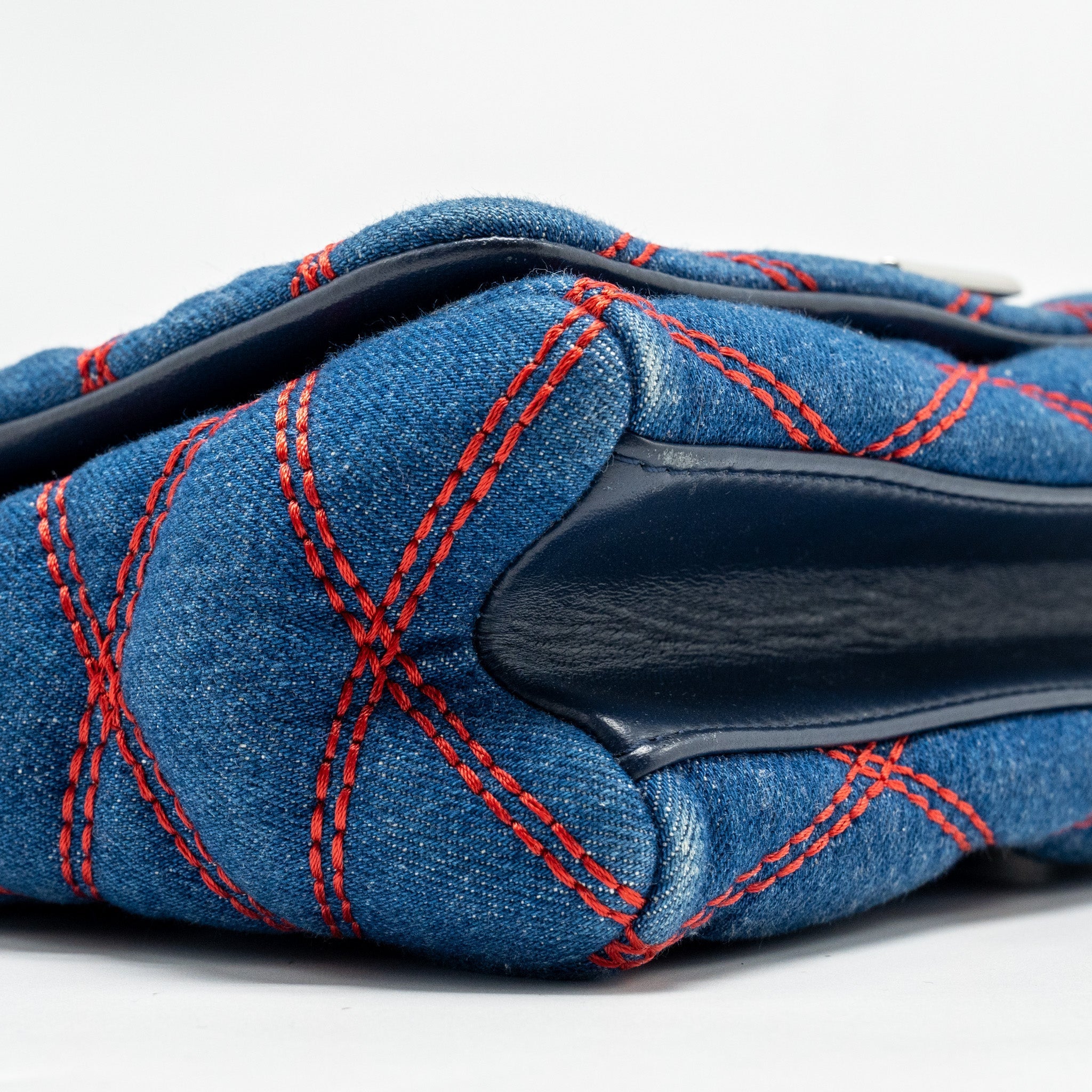 LOUIS VUITTON MALLETAHE GO-14 MM BAG DENIM/LEATHER BLUE/RED SHW