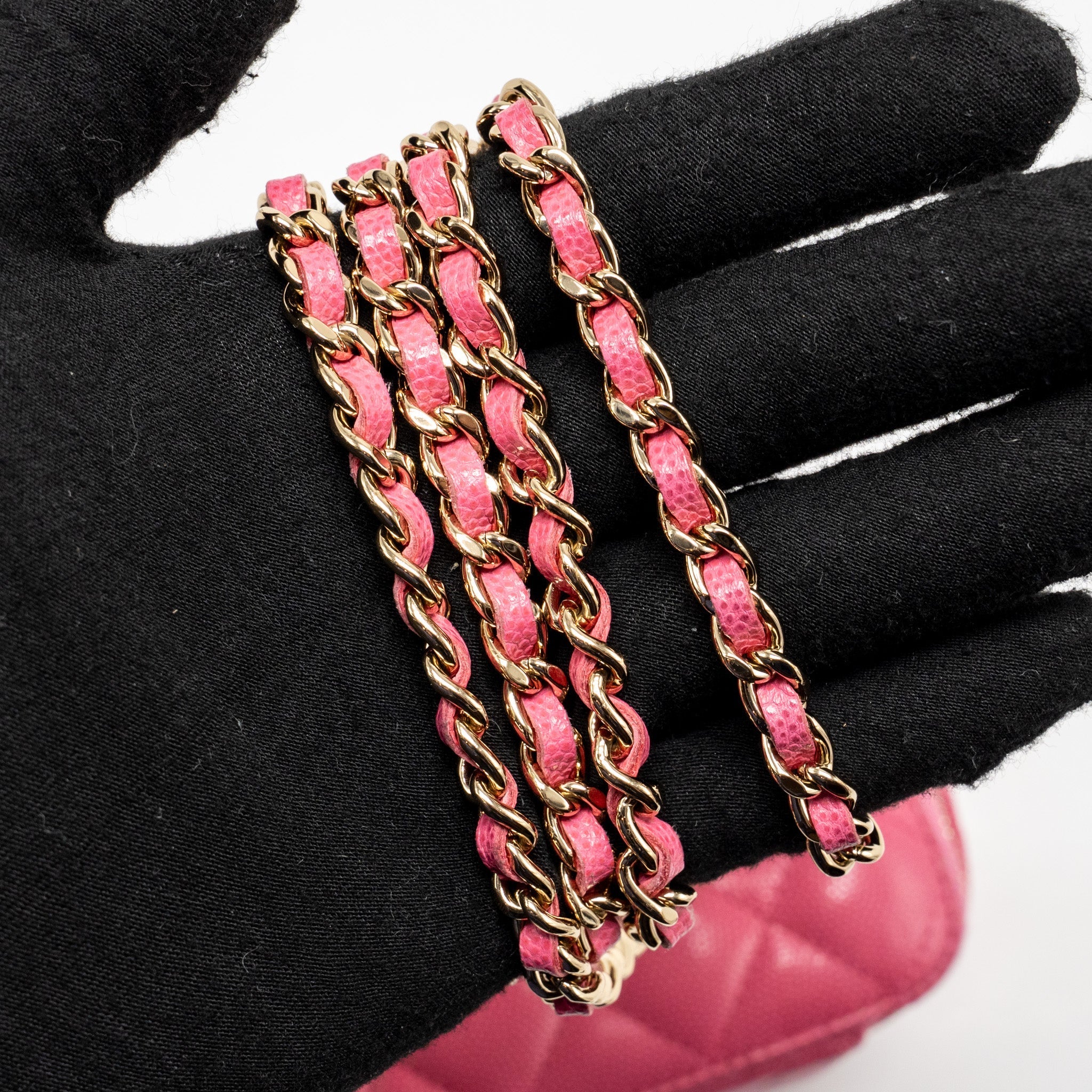 CHANEL LONG VANITY CASE WITH CHAIN CAVIAR HOT PINK LGHW