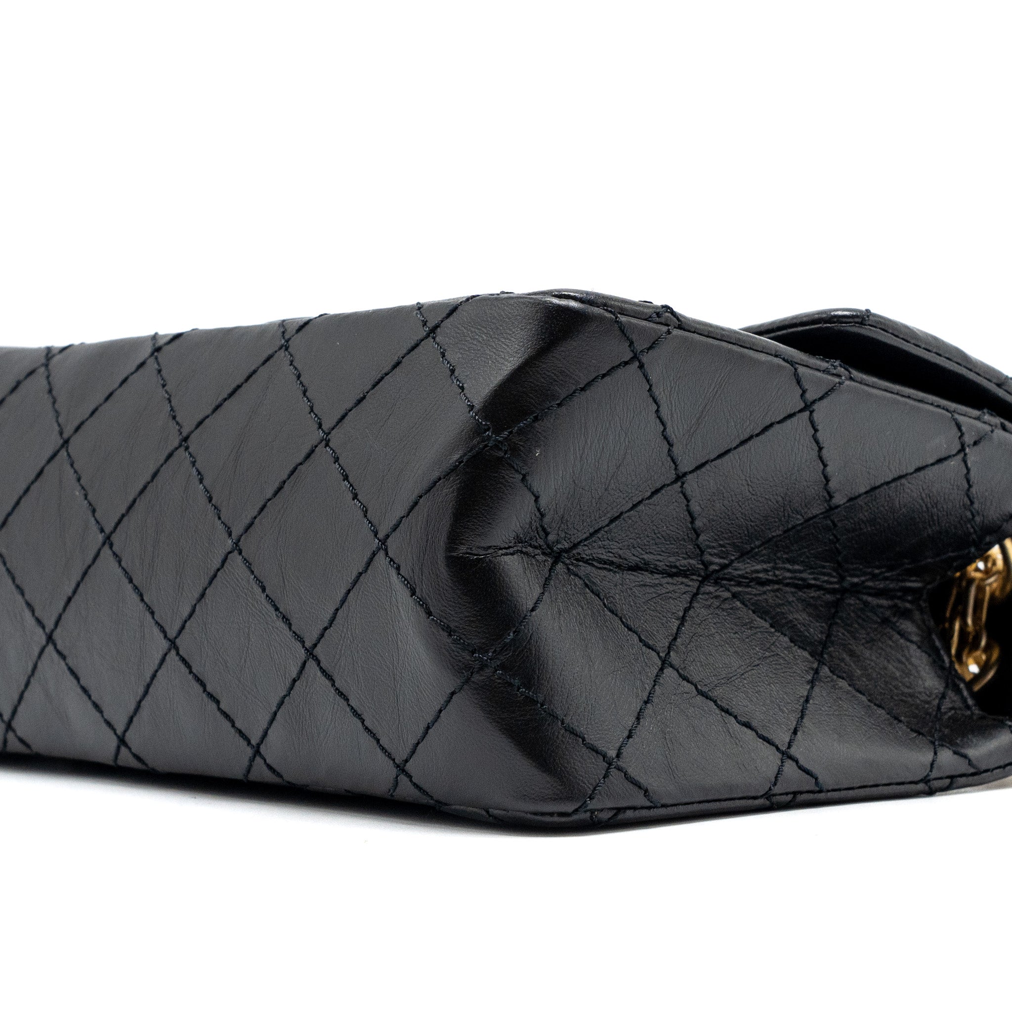 CHANEL MINI 2.55 REISSUE AGED CALFSKIN BLACK GHW (MICROCHIP)