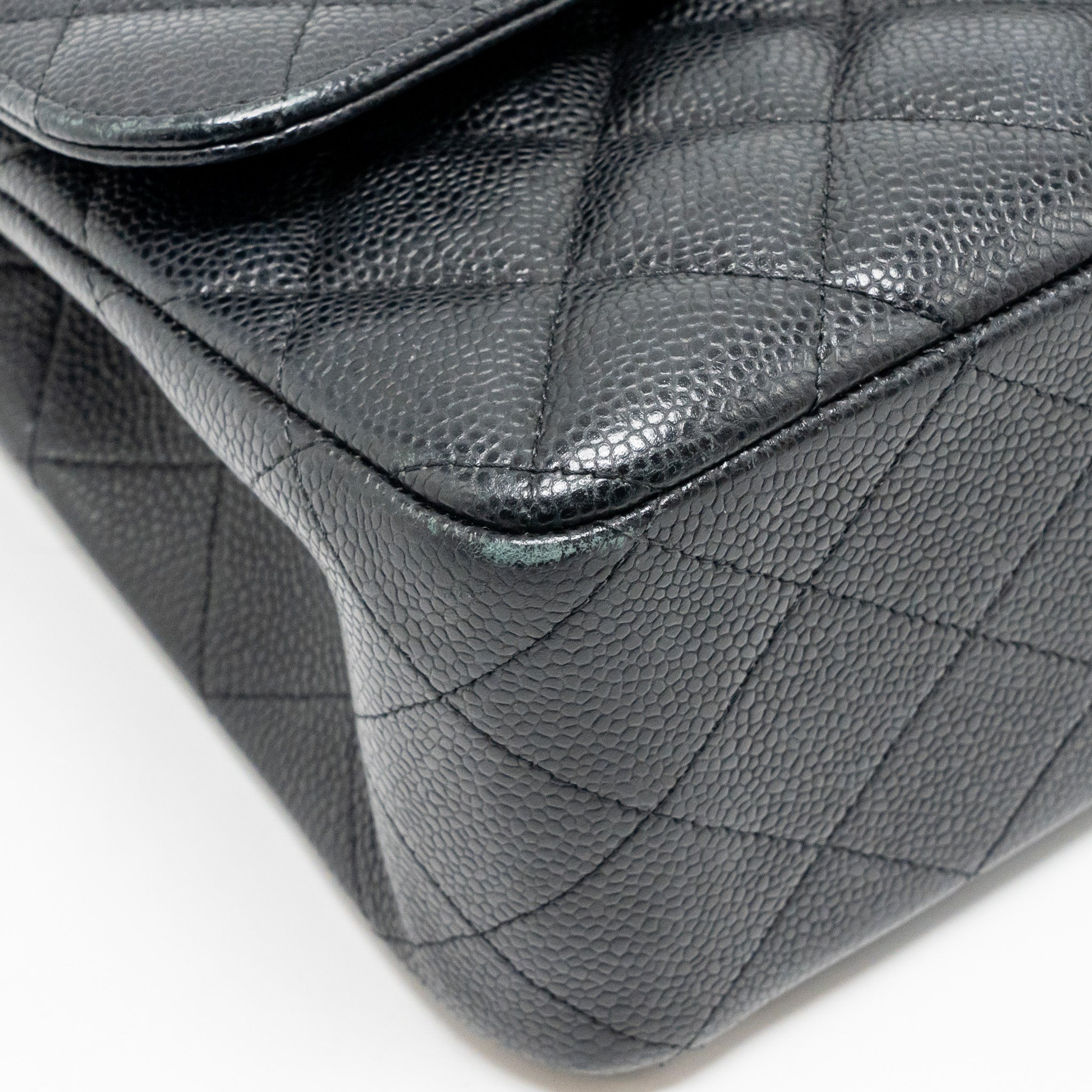 CHANEL JUMBO CLASSIC DOUBLE FLAP BAG CAVIAR BLACK SHW