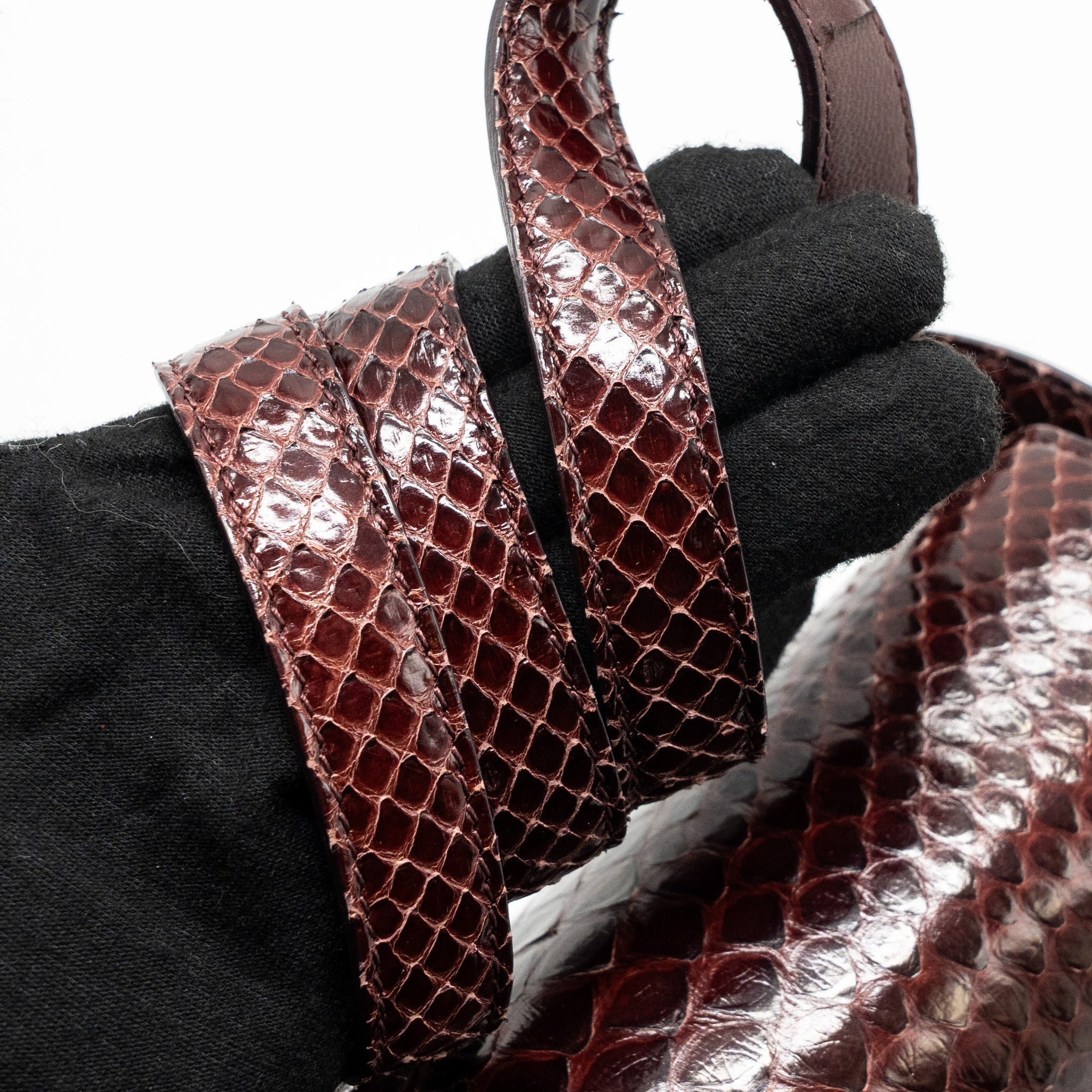 CELINE MEDIUM CLASSIC BOX BAG PYTHON BURGUNDY GHW