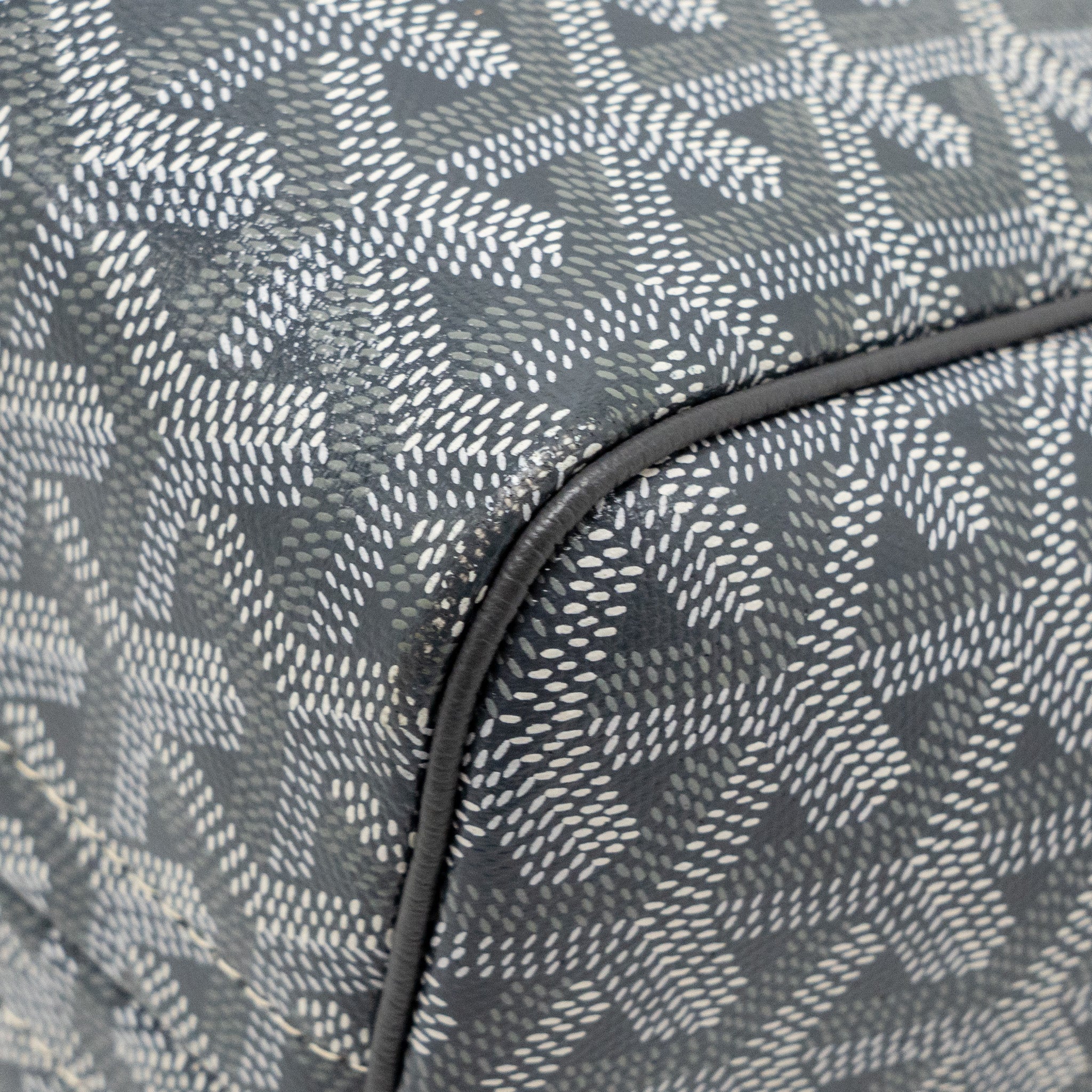 GOYARD ROUETTE SOUPLE PM BAG GOYARDLINE CANVAS / CALFSKIN GREY SHW